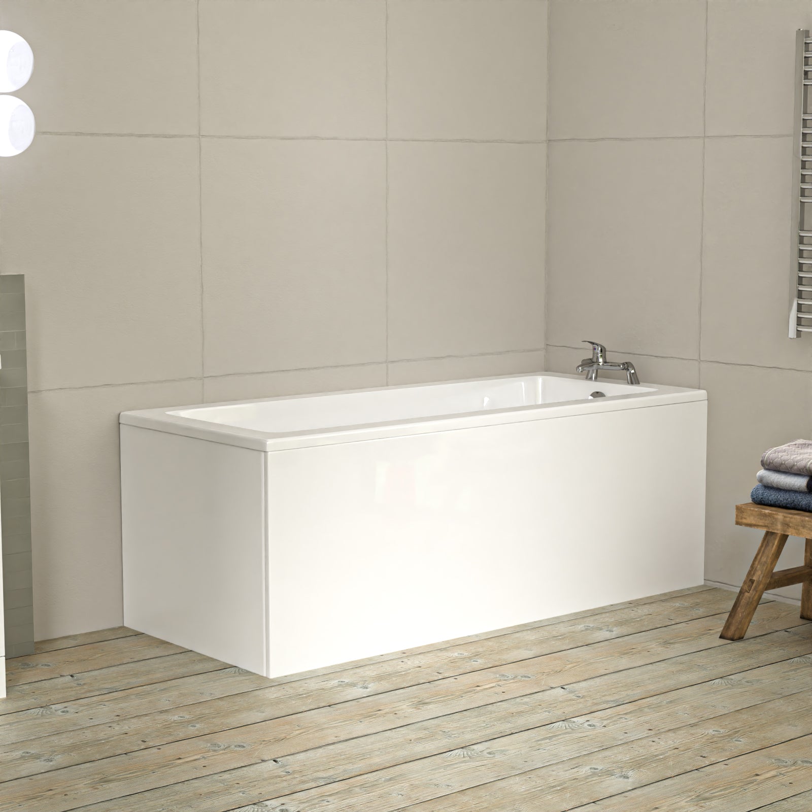 Bathroom Suite 1600mm Square Bathtub With 450mm Freestanding Vanity and Toilet