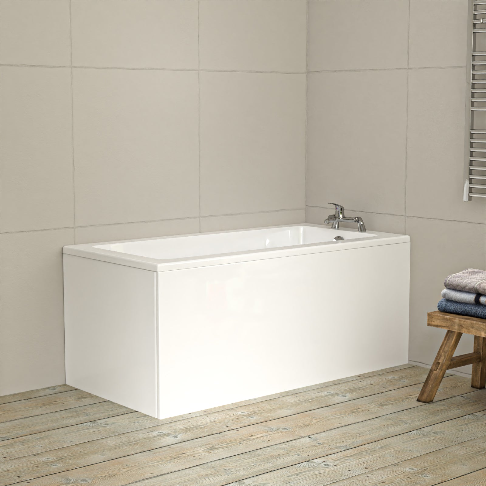 Bathroom Suite 1400mm Square Bathtub With 550mm Freestanding Vanity and Toilet