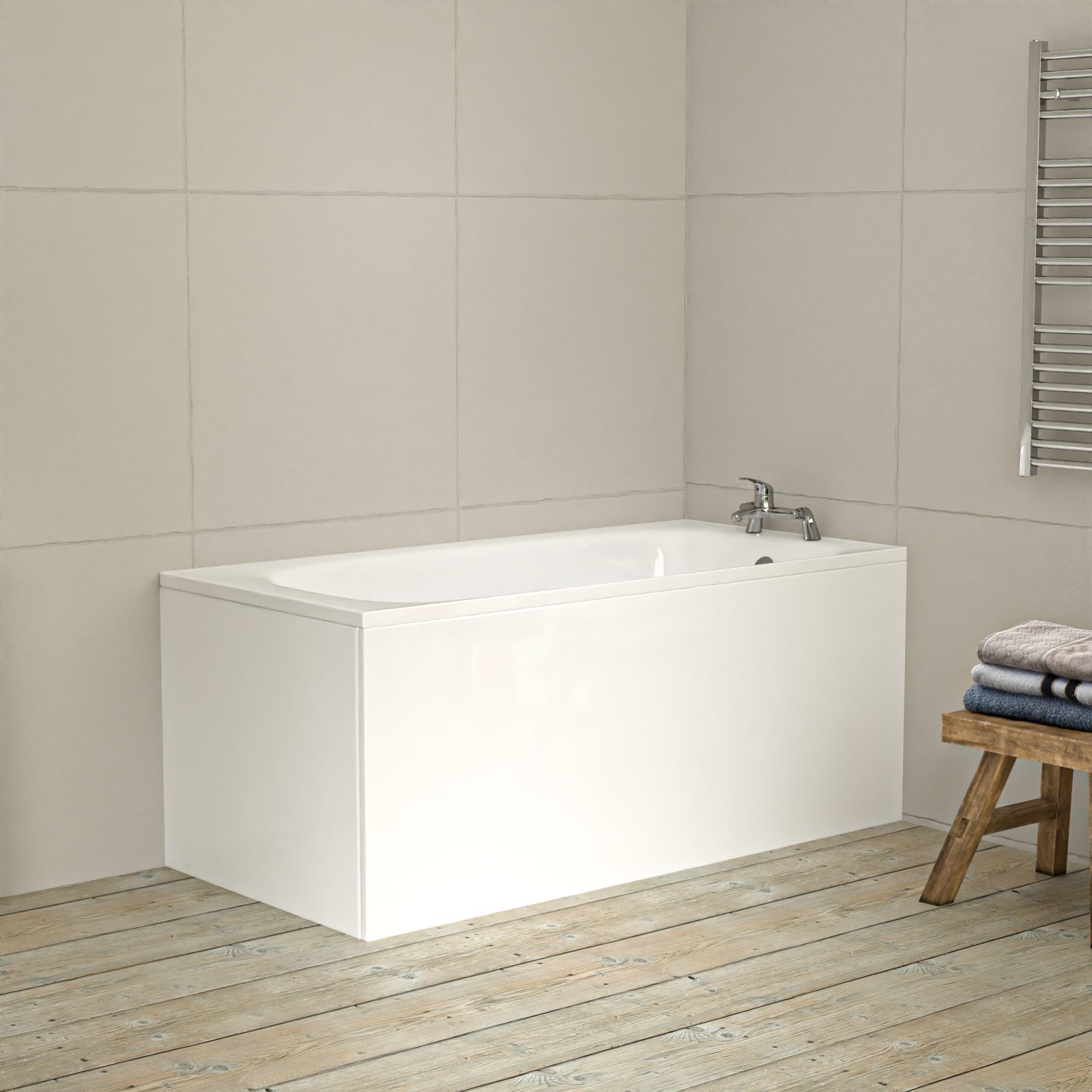 Bathroom Suite 1500mm Round Bathtub With 550mm Freestanding Vanity and Toilet