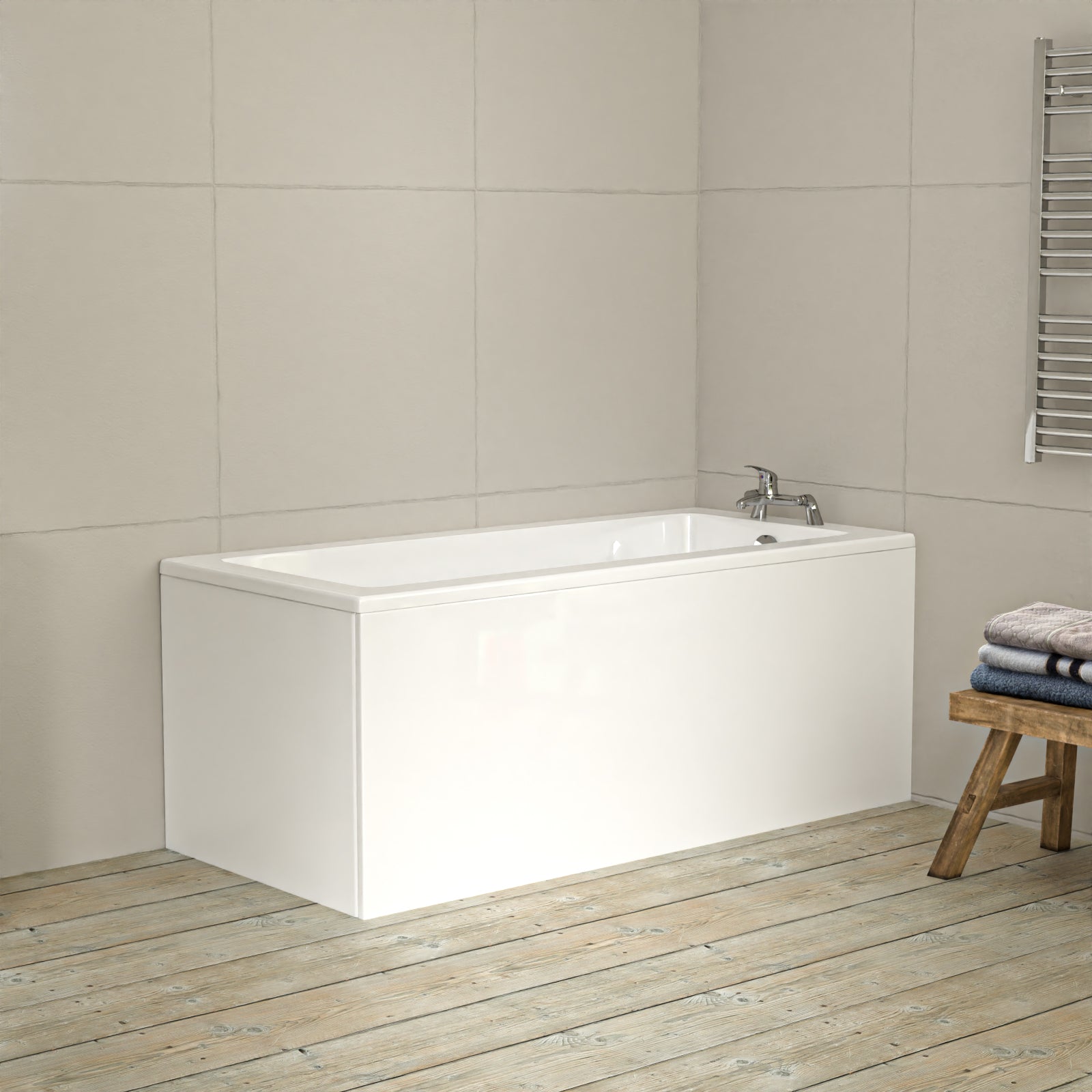 Bathroom Suite 1500mm Square Bathtub With 550mm Freestanding Vanity and Toilet