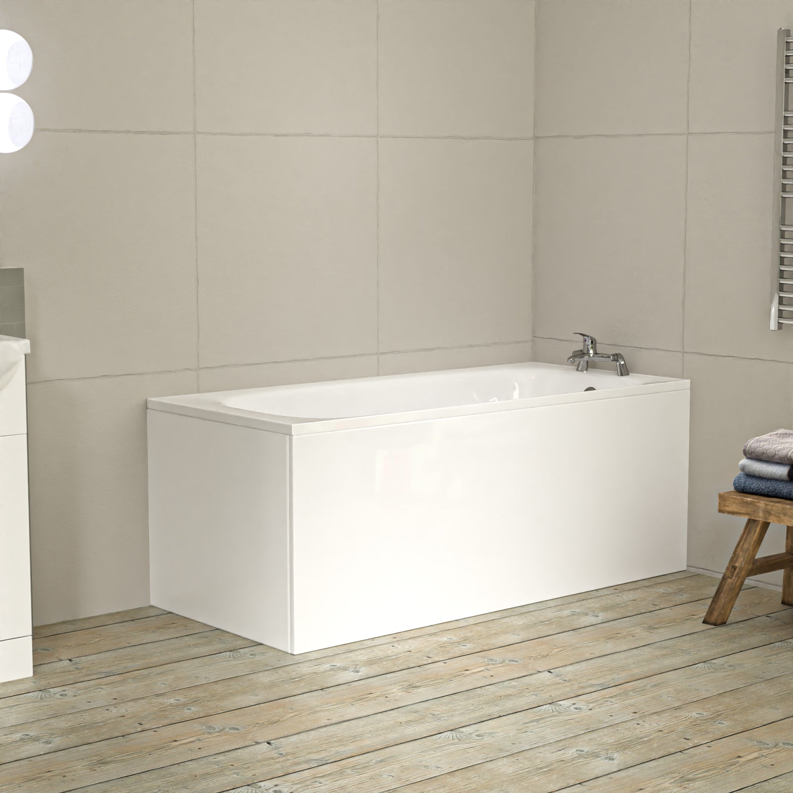 Bathroom Suite 1600mm Round Bathtub With 550mm Freestanding Vanity and Toilet