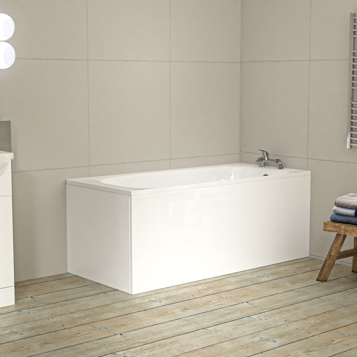 Bathroom Suite 1600mm Square Bathtub With 550mm Freestanding Vanity and Toilet