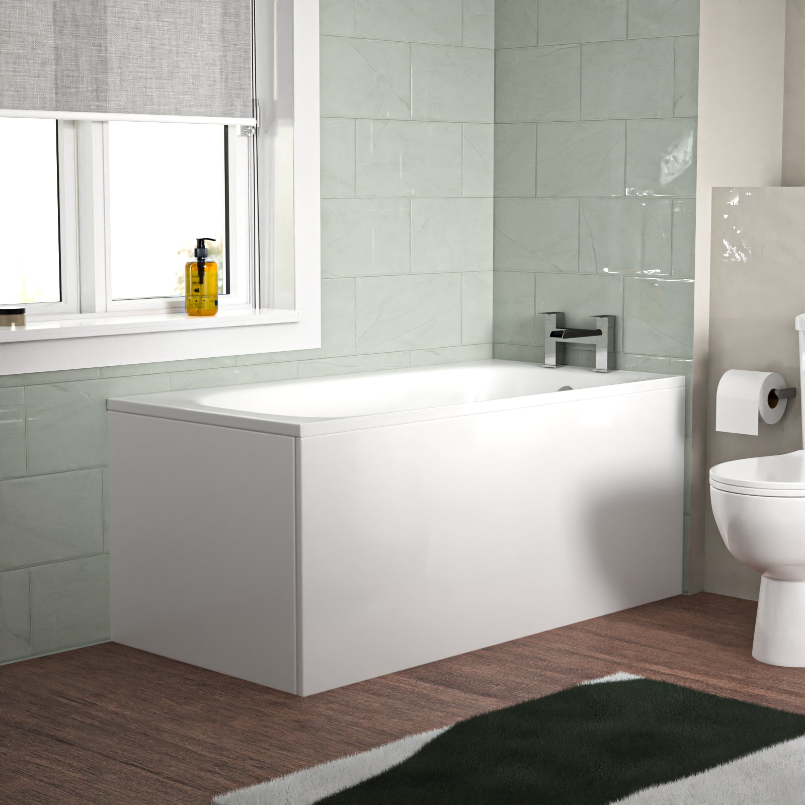 Bathroom Suite 1400mm Round Bathtub With 400mm Freestanding Vanity and Toilet