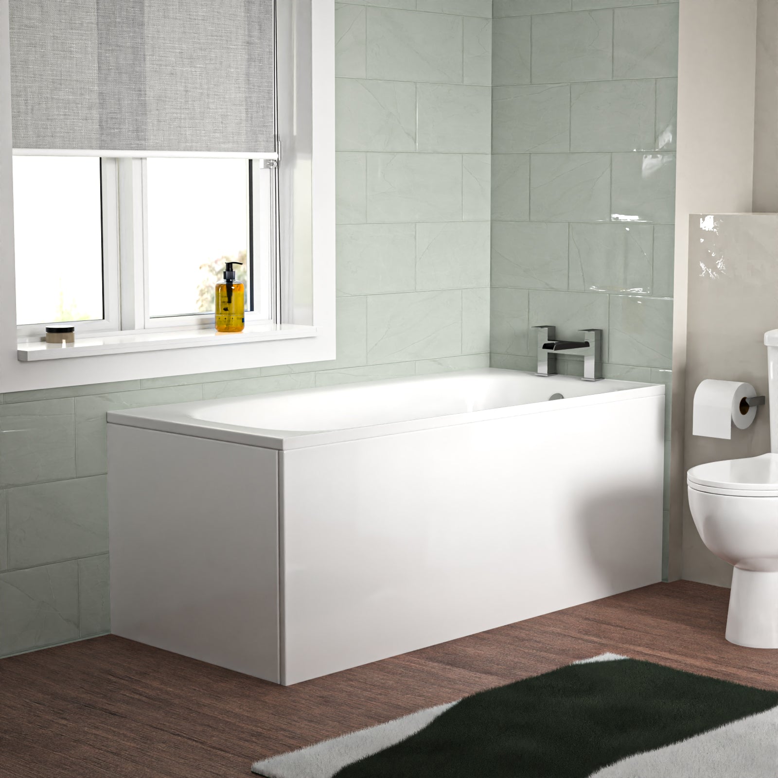 Bathroom Suite 1600mm Round Bathtub With 400mm Freestanding Vanity and Toilet