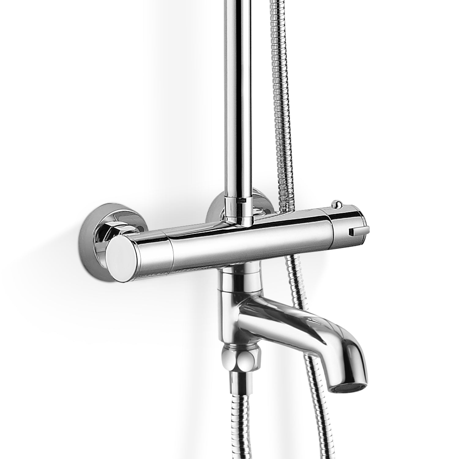 Fawley Round Thermostatic Shower Kit with Bath Filler Chrome