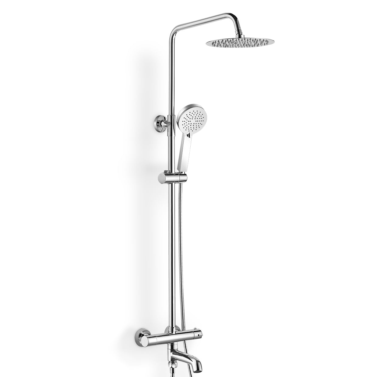 Fawley Round Thermostatic Shower Kit with Bath Filler Chrome