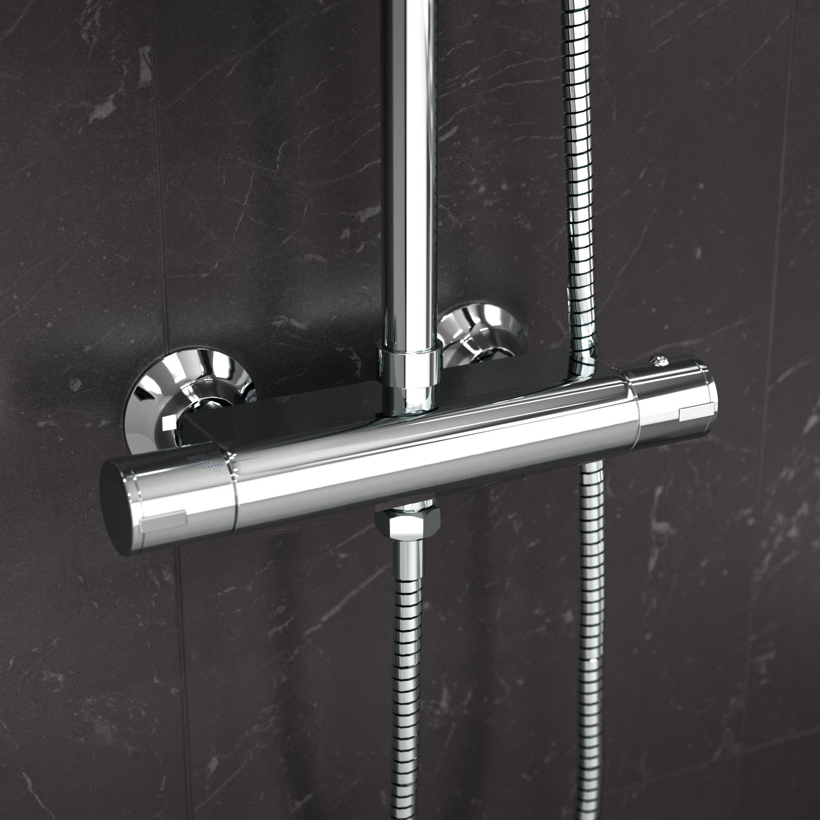 Modern Round Exposed 2 Way Thermostatic Mixer Shower Set With Easy Fittings