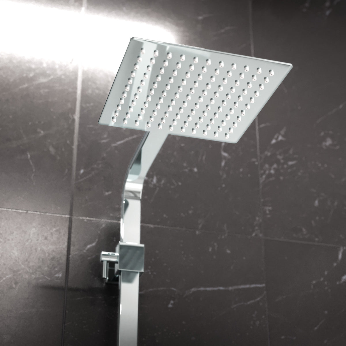 Modern Square Exposed Thermostatic Mixer Shower Set  Shower Head and Handheld