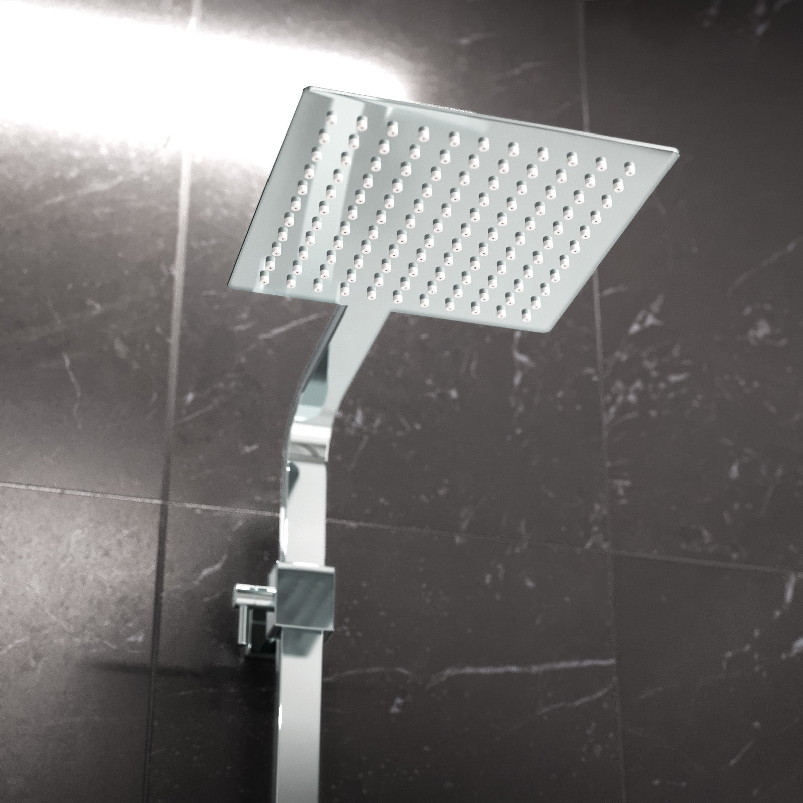 Modern Square Exposed 2-Way Thermostatic Mixer Shower Set With Easy Fittings