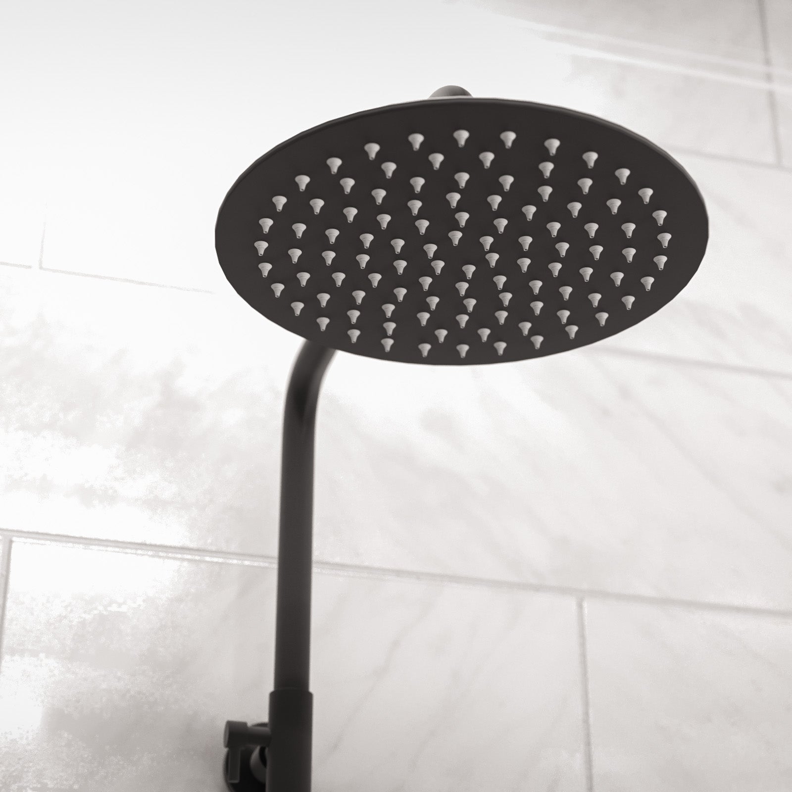 Round 3 Way Thermostatic Shower Kit with Bath Filler - Matte Black