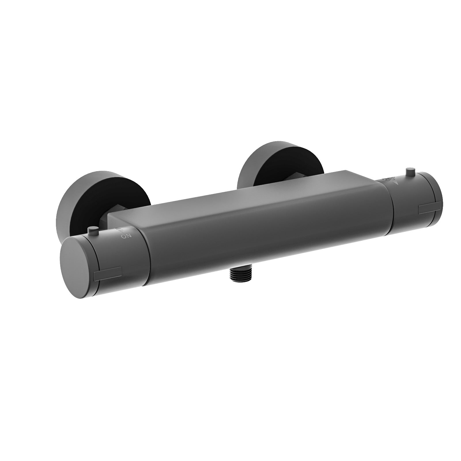 Matte Black Round Thermostatic Shower Bar Valve with Single Outlet