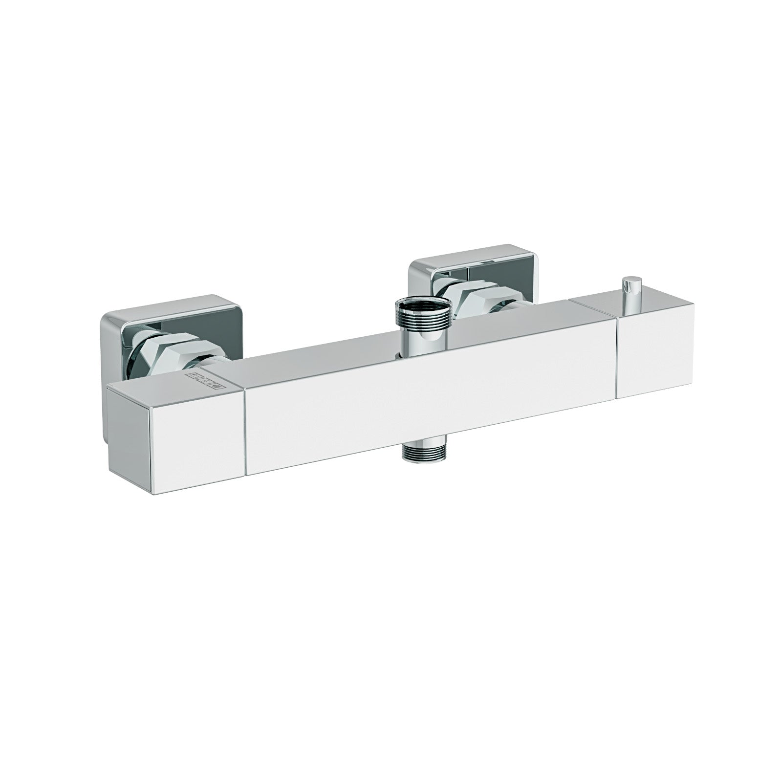 Square Modern Chrome Exposed Thermostatic Shower Mixer Bar Valve