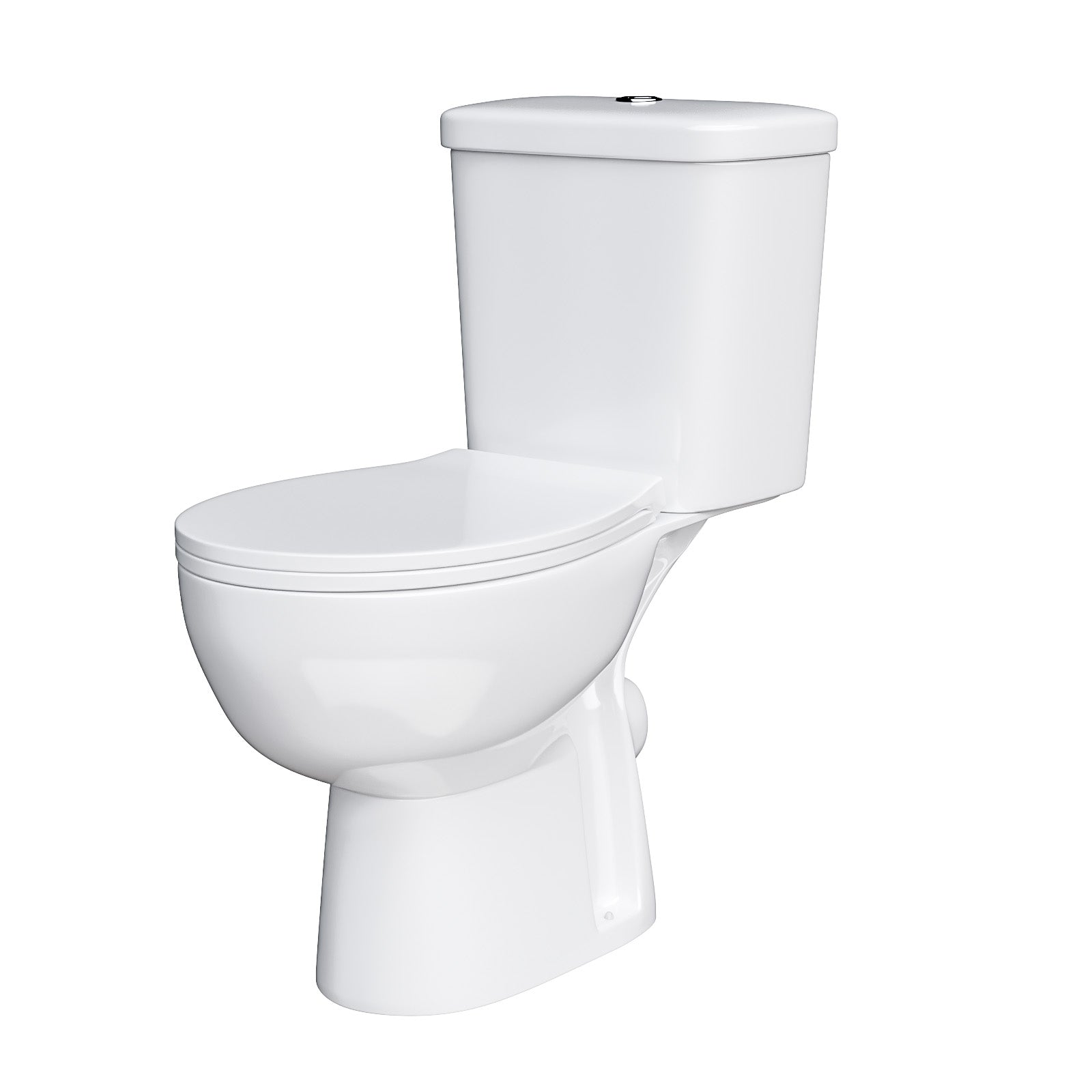 Close Coupled Round Toilet With Soft Close Seat White