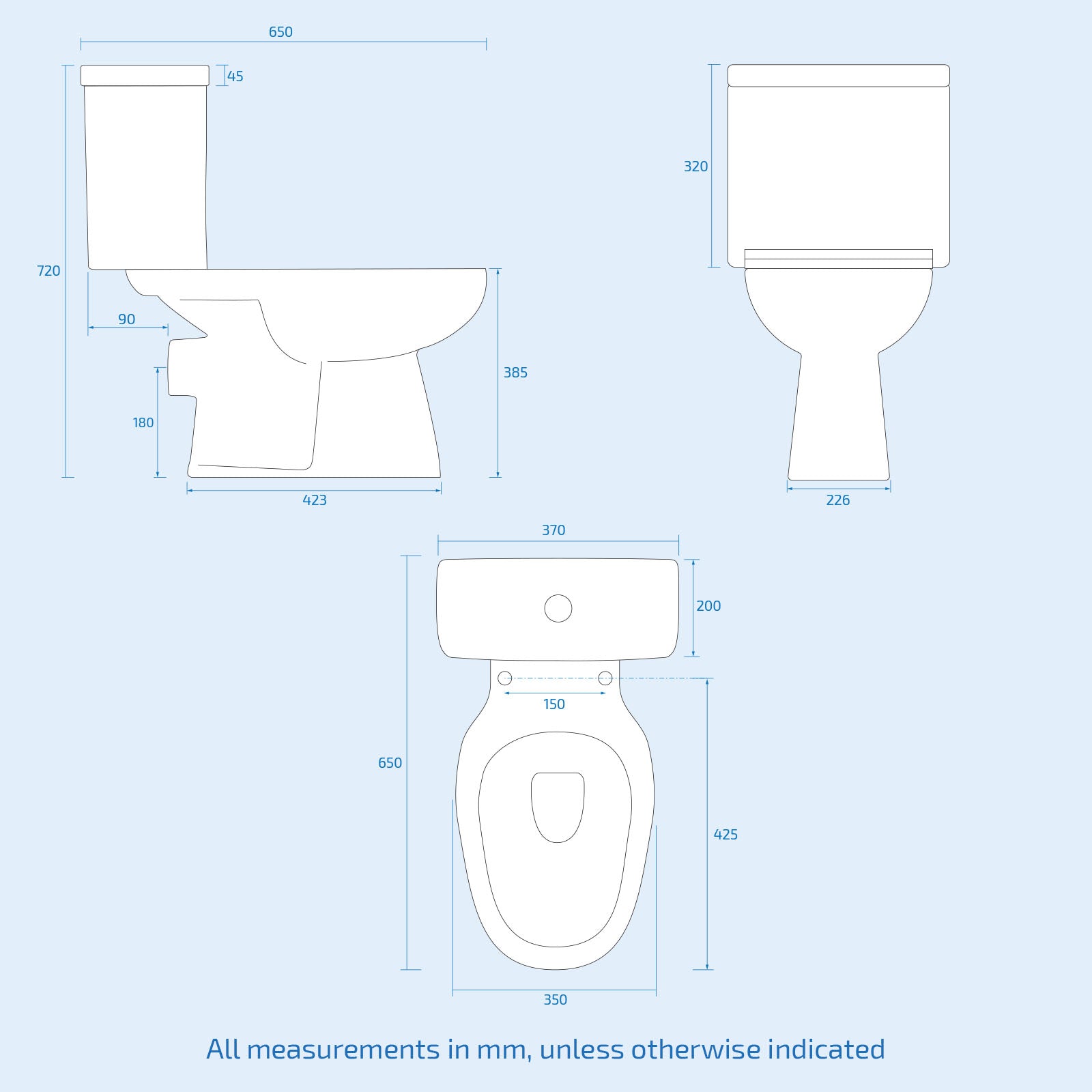 Nanuya 605mm Slim Basin 2 Drawer Vanity Cabinet & WC Toilet Pan 2-Piece Suite