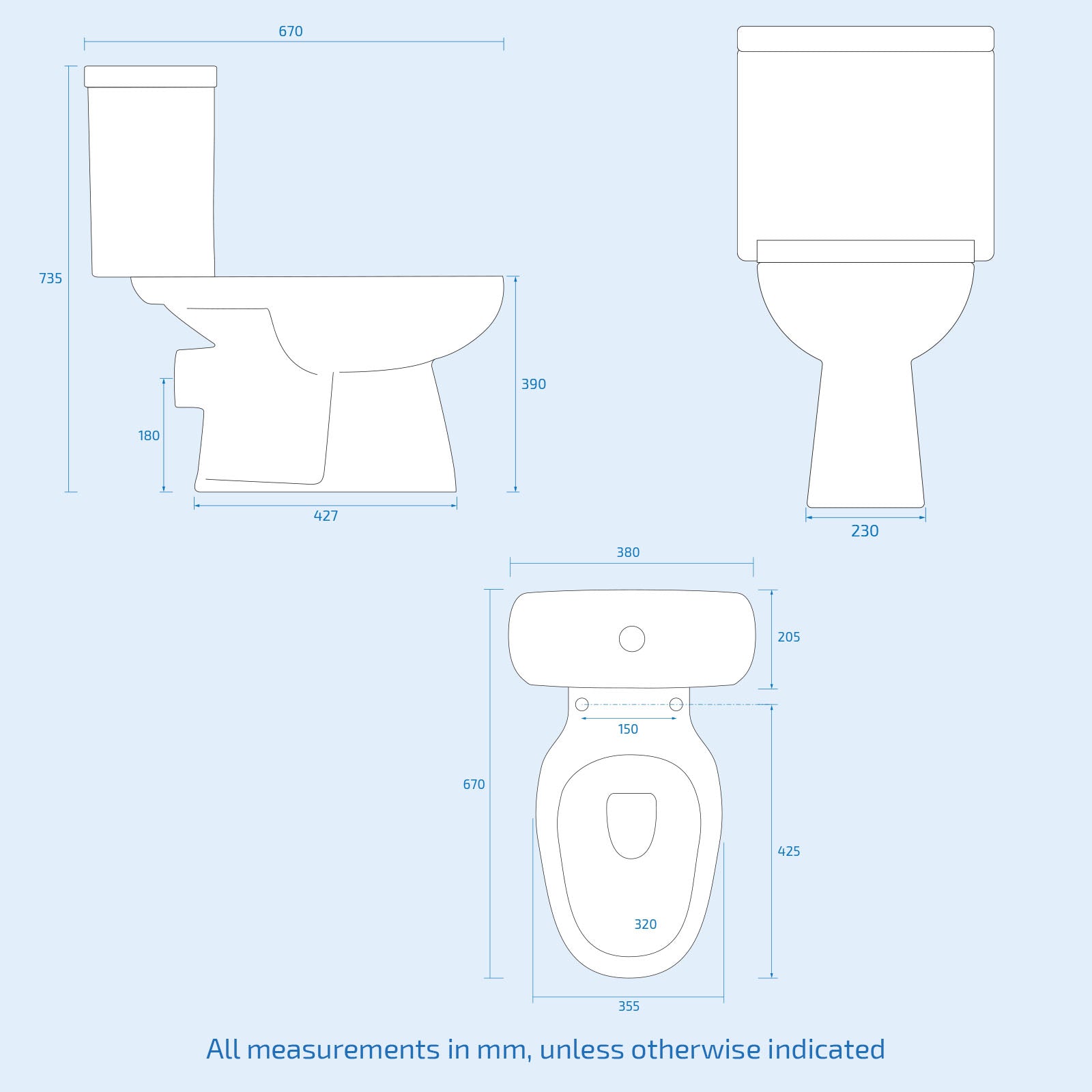 Alaska 500mm Wall Hung Vanity 2 Drawers Handless Anthracite with Toilet