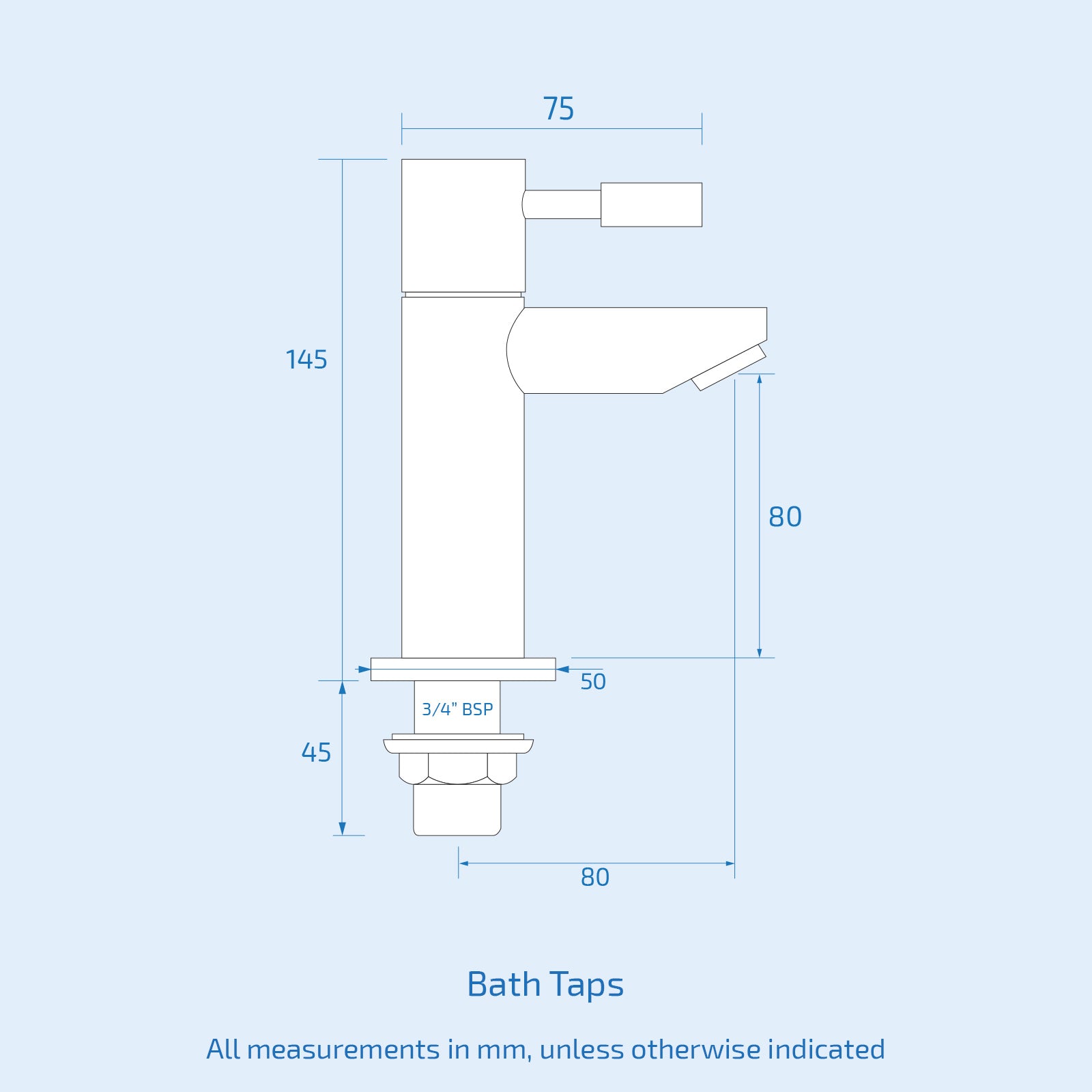 Marc Modern Set Of Twin Hot & Cold Basin Taps And Twin Bath Filer Taps