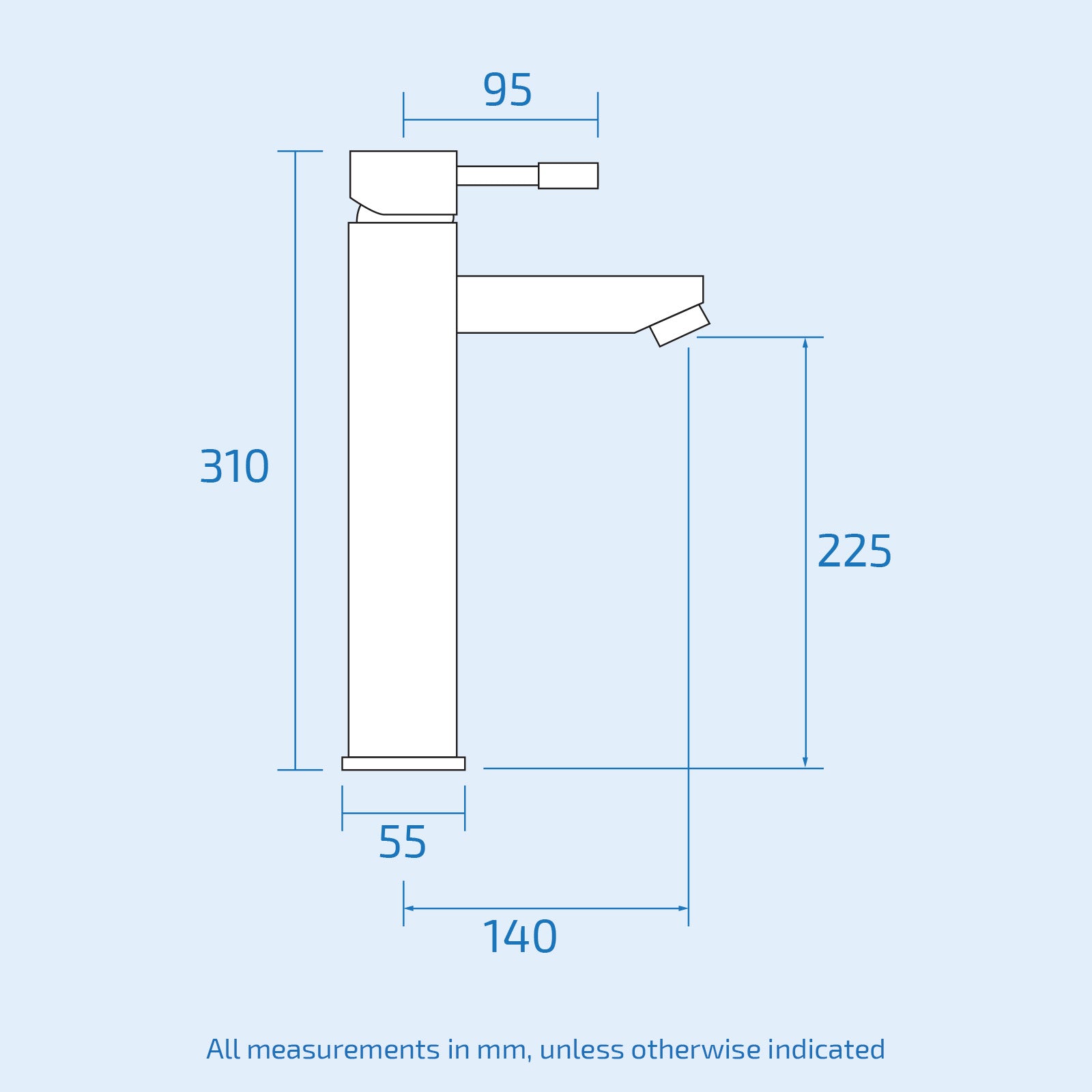 Marc High Rise Bathroom Basin Mono Mixer Tap