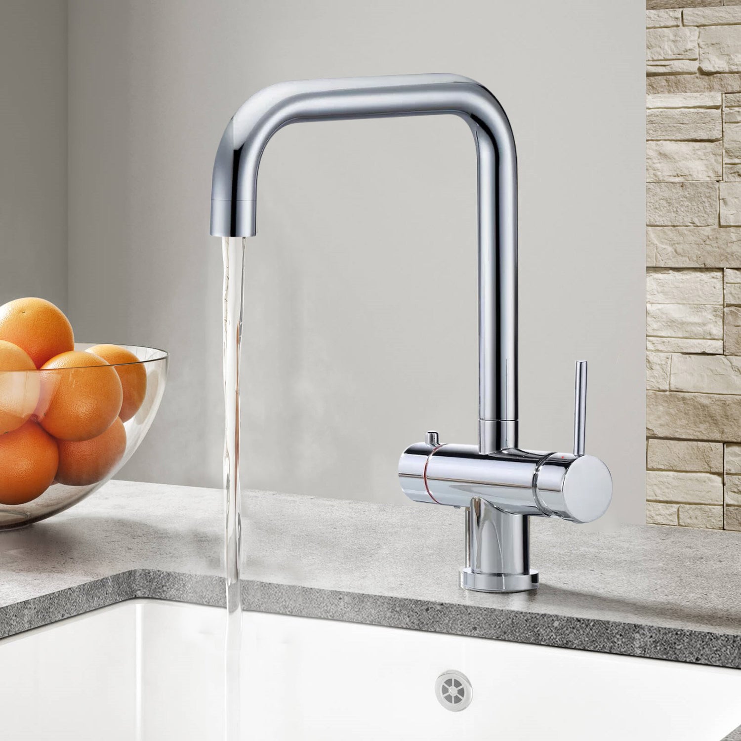Alexander Instant Boiling Water Kitchen Tap Chrome with heating tank