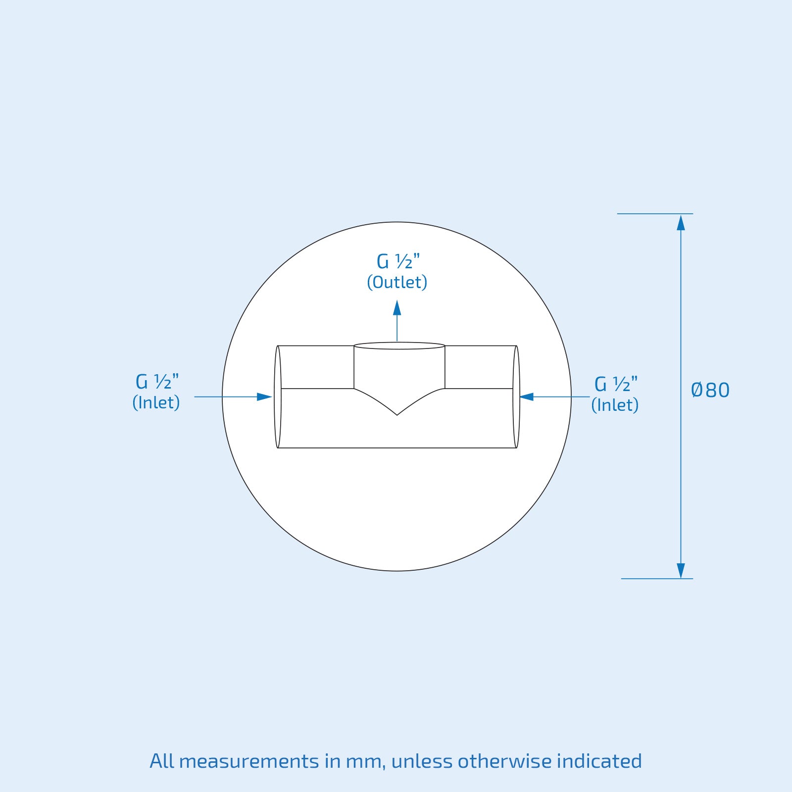 Apex Wall Mounted Round Concealed Manual Mixer Valve 1/2" Hot And Cold