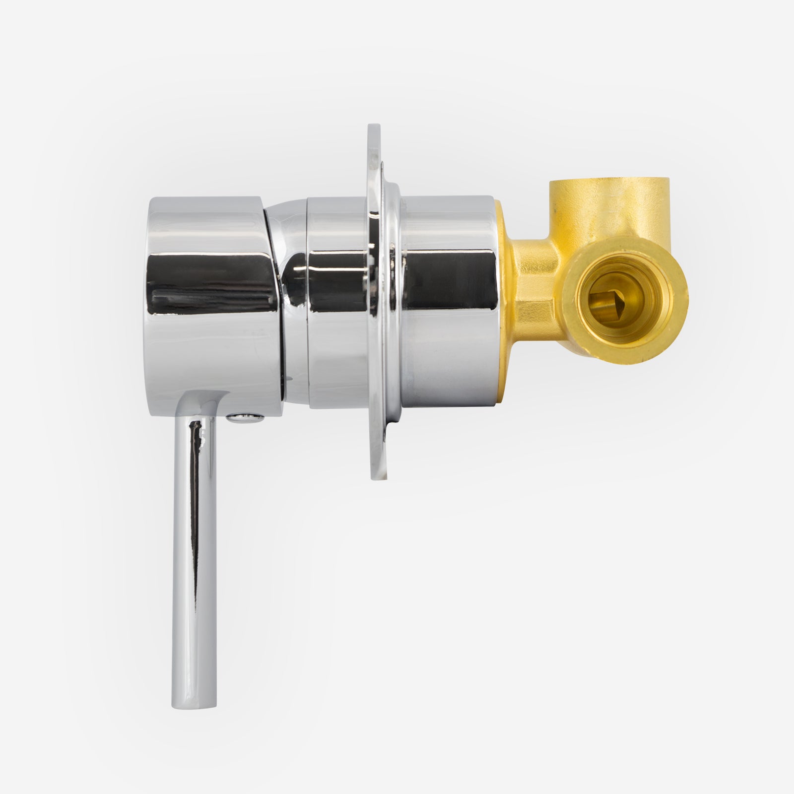 Round Chrome Concealed Shower Mixer Valve, Slider Rail Kit with Handset & Elbow