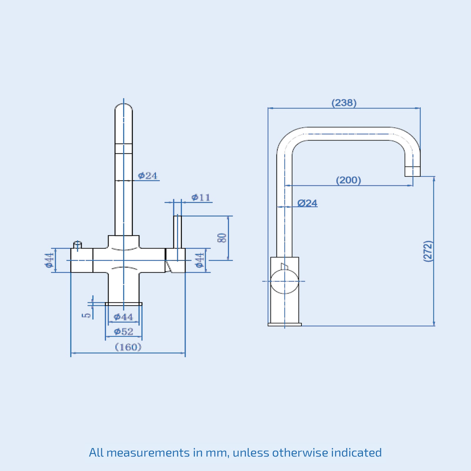3 in 1 Single Lever Boiler Kitchen Mixer Chrome Tap Set