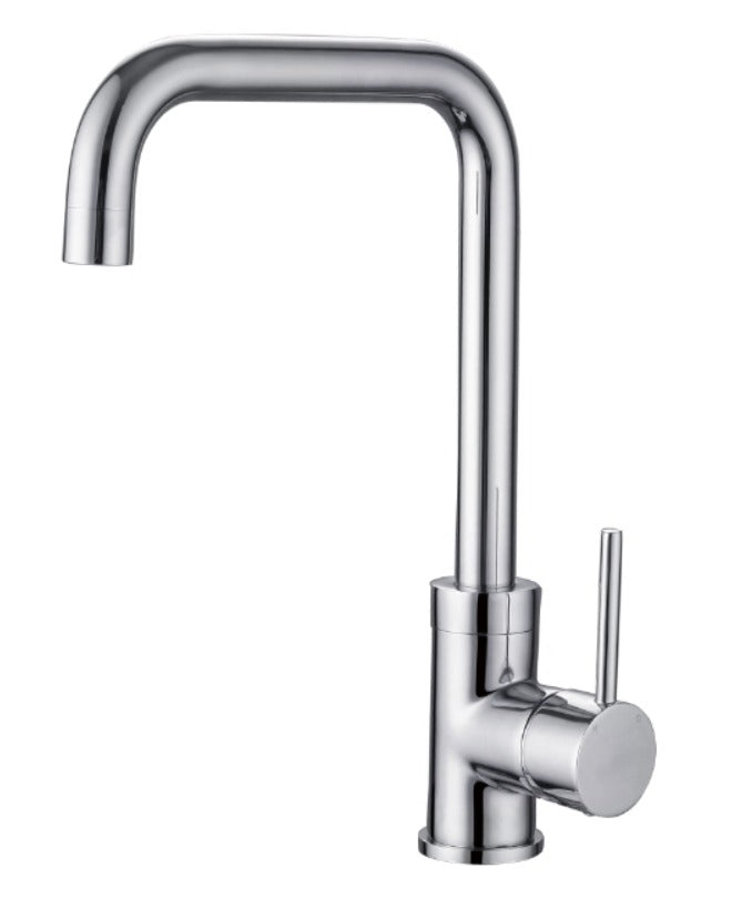 Hexa Single Lever Kitchen Mixer Sink Monobloc Tap Chrome Round Swivel