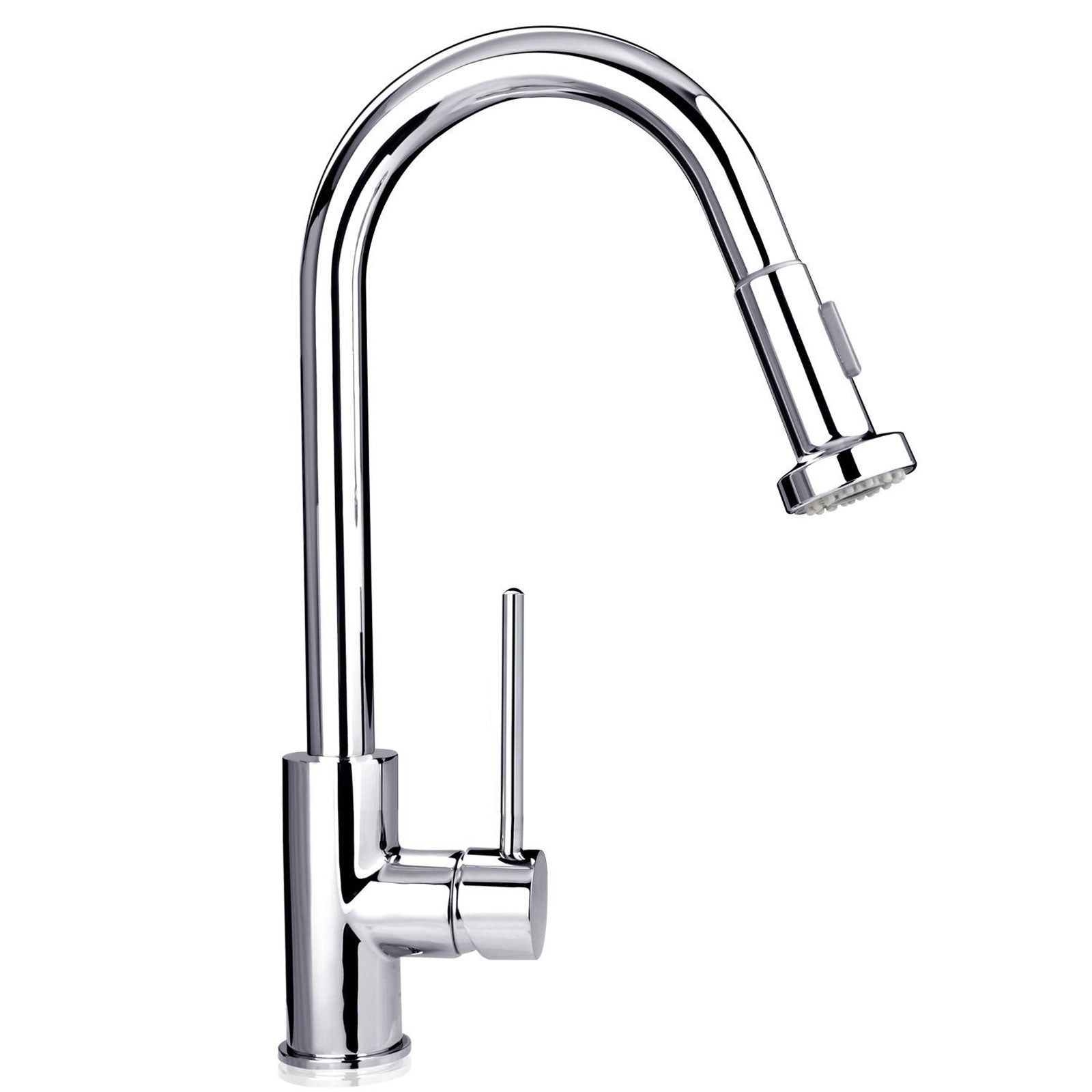 Tims Modern Single Lever Pull Out Kitchen Brass Mixer Tap Chrome Finished