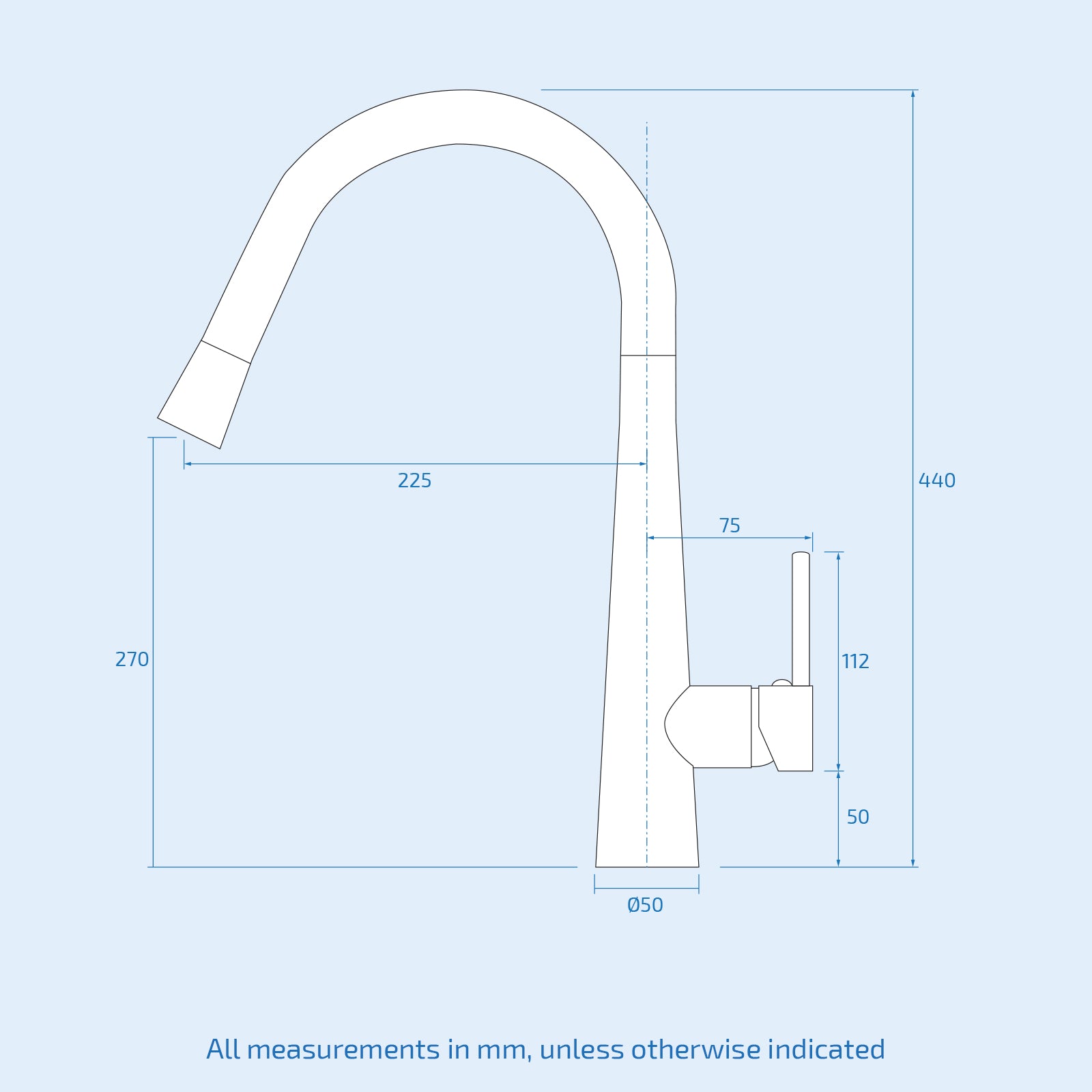 Thompson Contemporary Chrome Single Lever Curved Swivel Spout Kitchen Sink Mono Mixer Tap