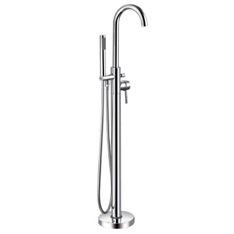 Marc Modern Chrome Round Floor Mounted Freestanding Bath Shower Mixer Tap