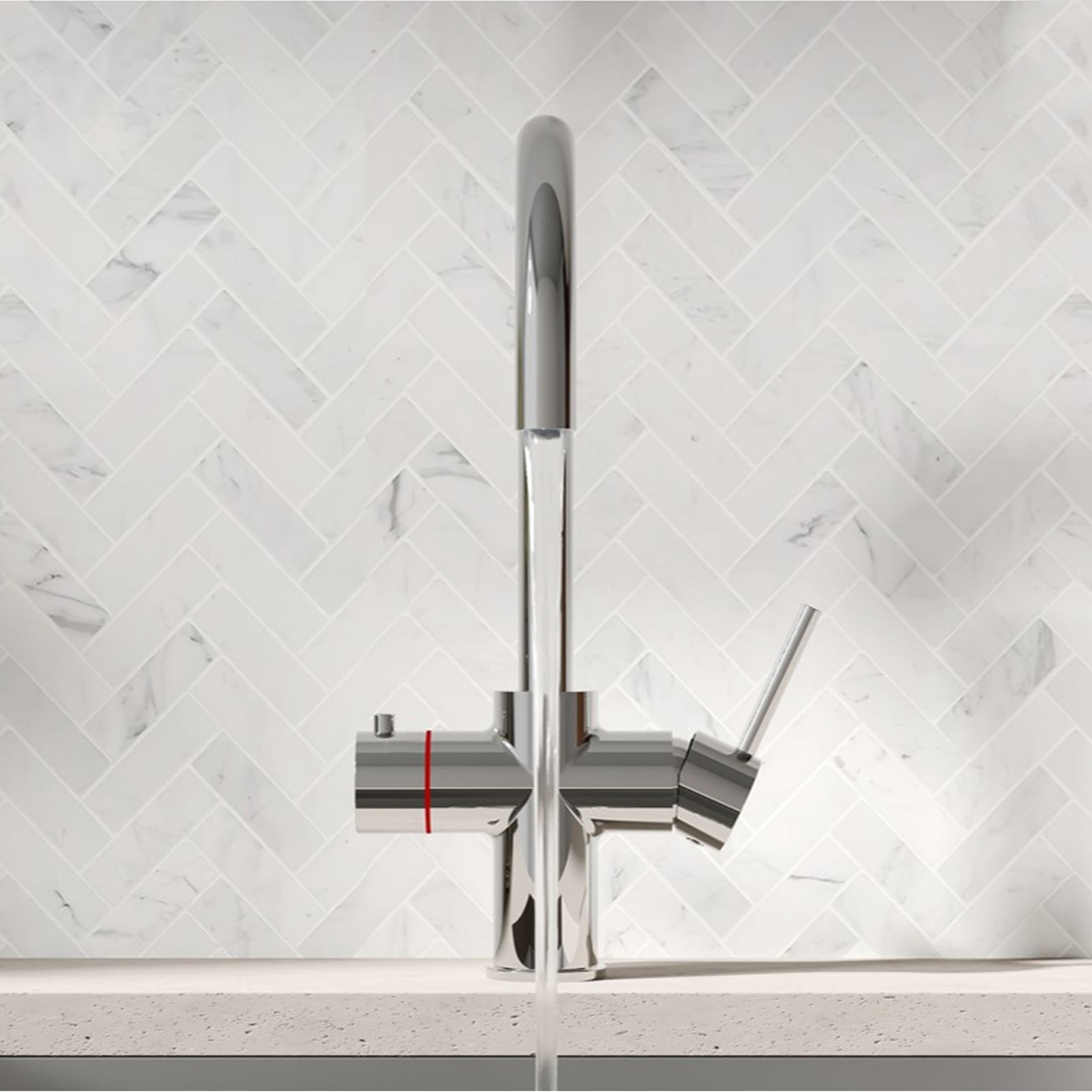 3 in 1 Single Lever Boiler Complete Kitchen Mixer Tap Set - Chrome