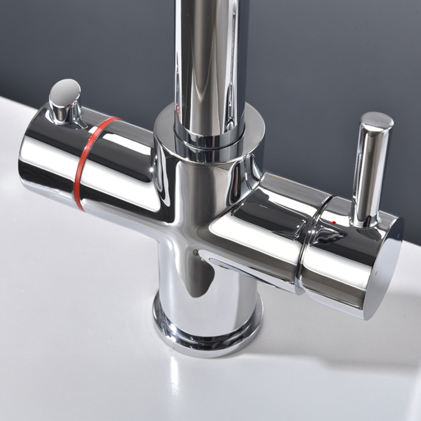 3 in 1 Single Lever Chrome Boiler Kitchen Mixer Complete Tap Set