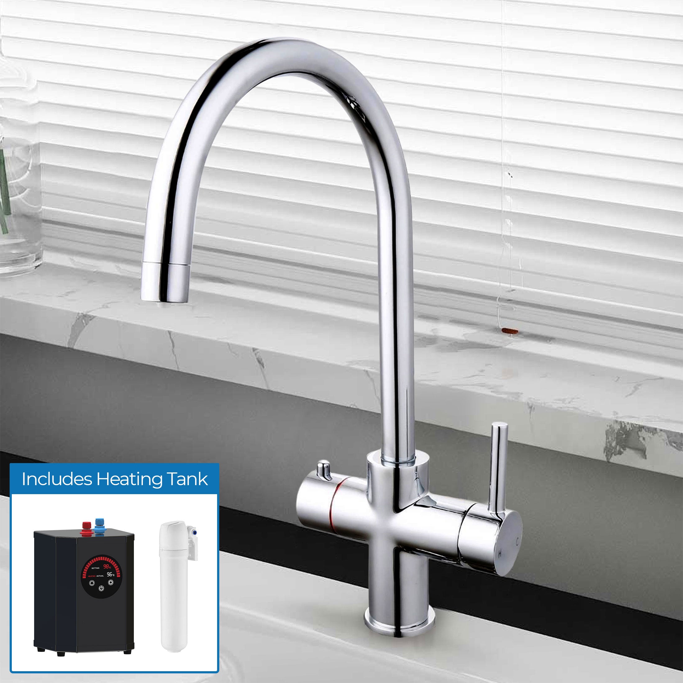 Victoria 3 In 1 Instant Boiling Water Kitchen Mixer Tap