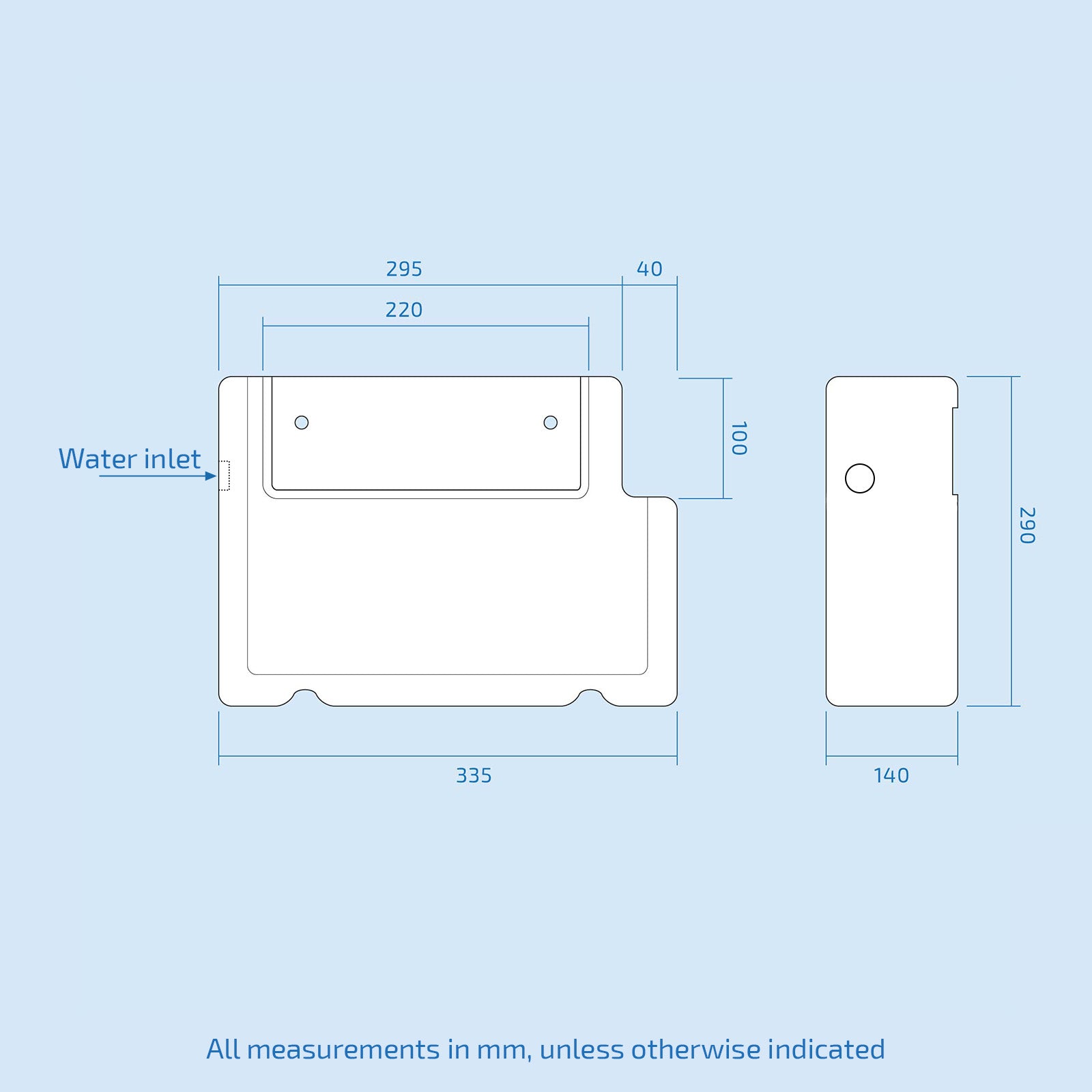 Concealed Toilet Cistern Side Inlet Valve Dual Flush With Chrome Button