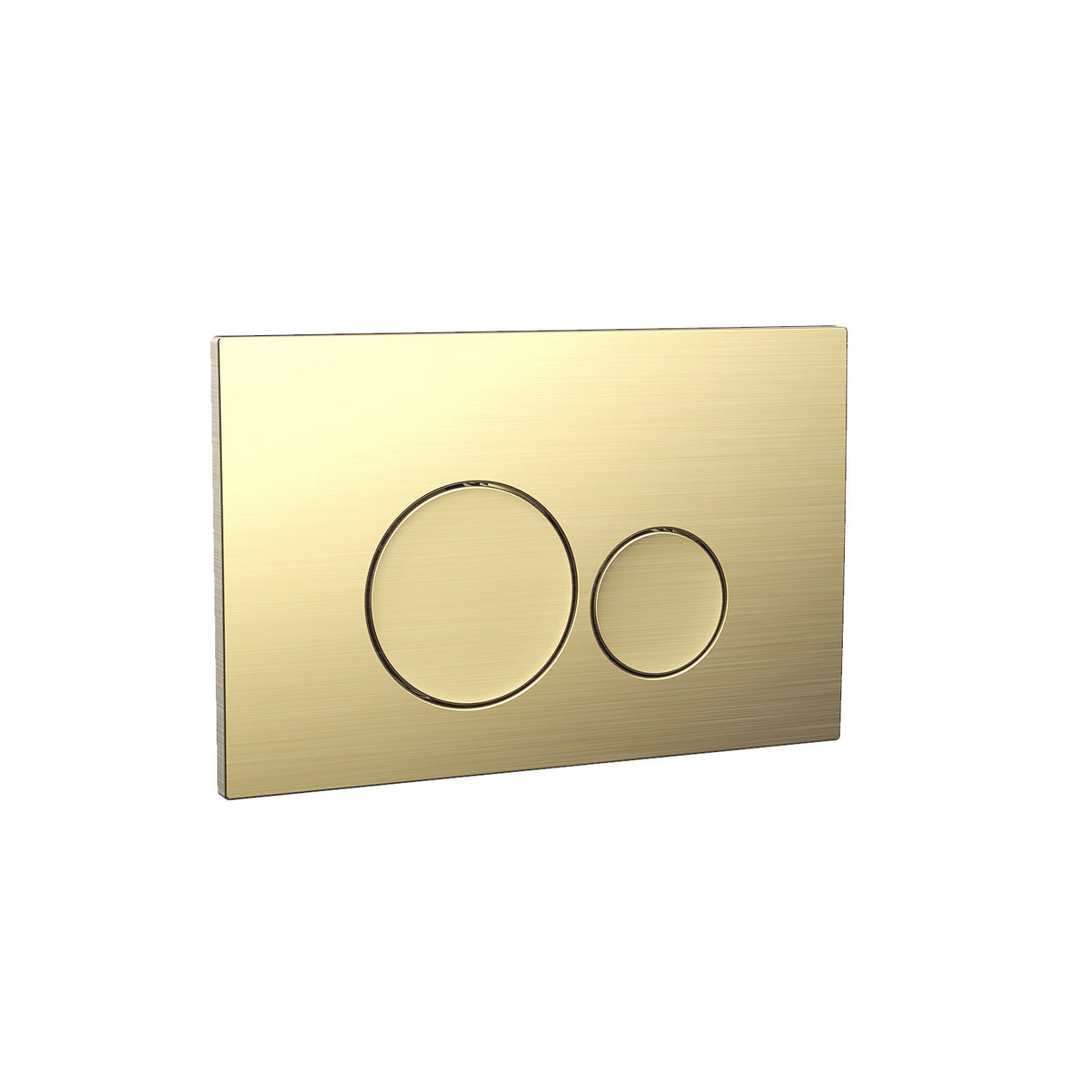 Wall Hung 1.13m Toilet Cistern Frame with Brushed Brass Round Button Flush Plate