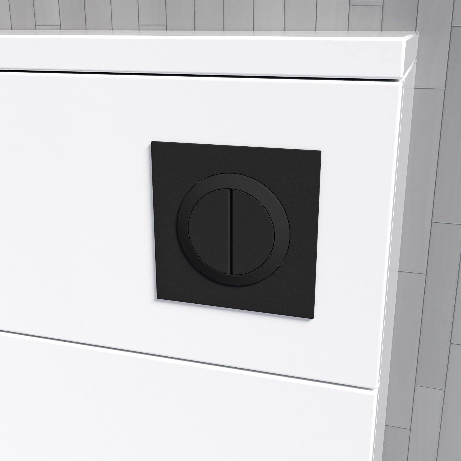 Matt Black Round WC Push Button