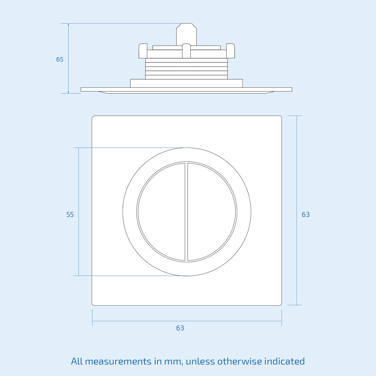 Concealed Cistern Dual Flush Side Inlet Round Button Brushed Brass