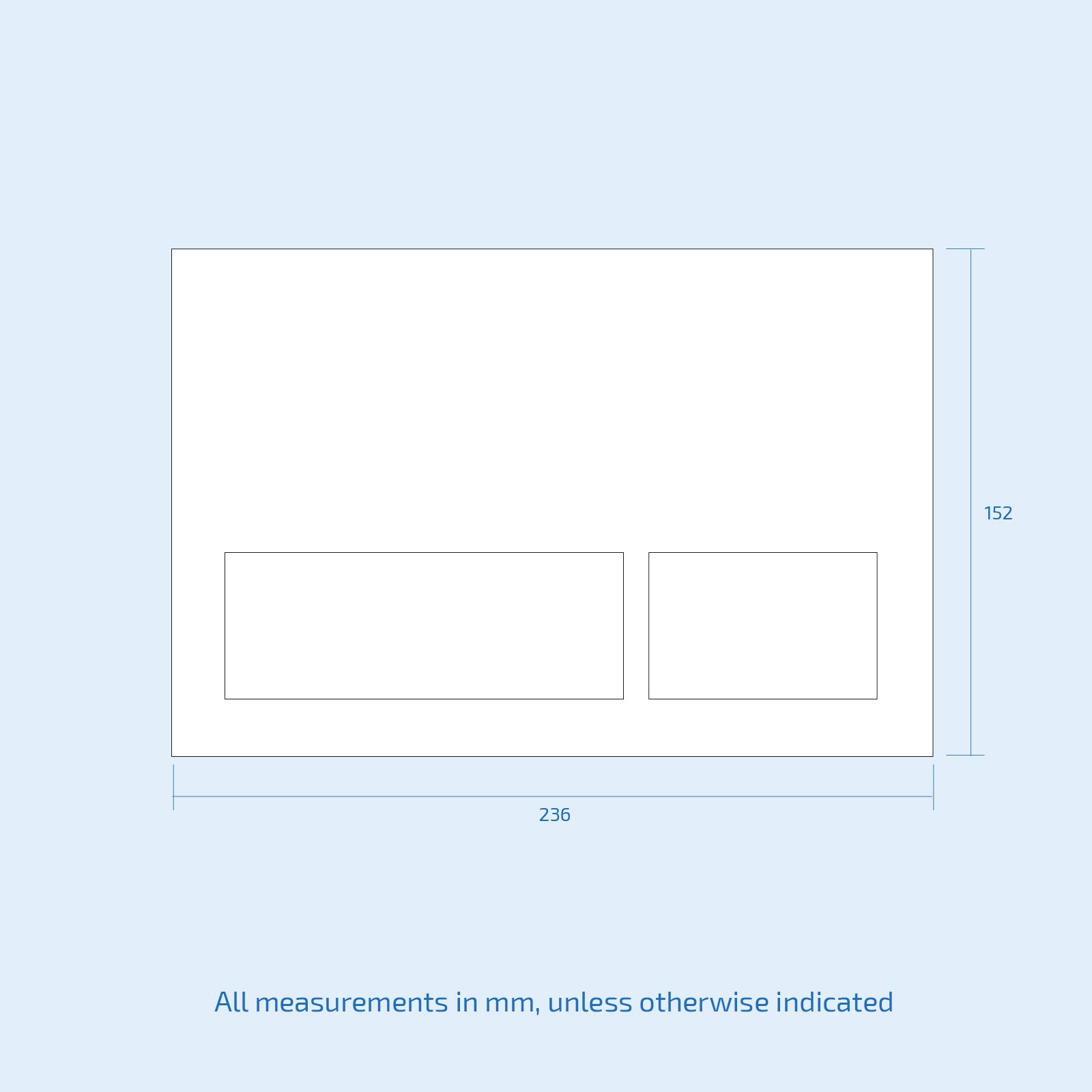 Chrome Square Dual Flush Plate