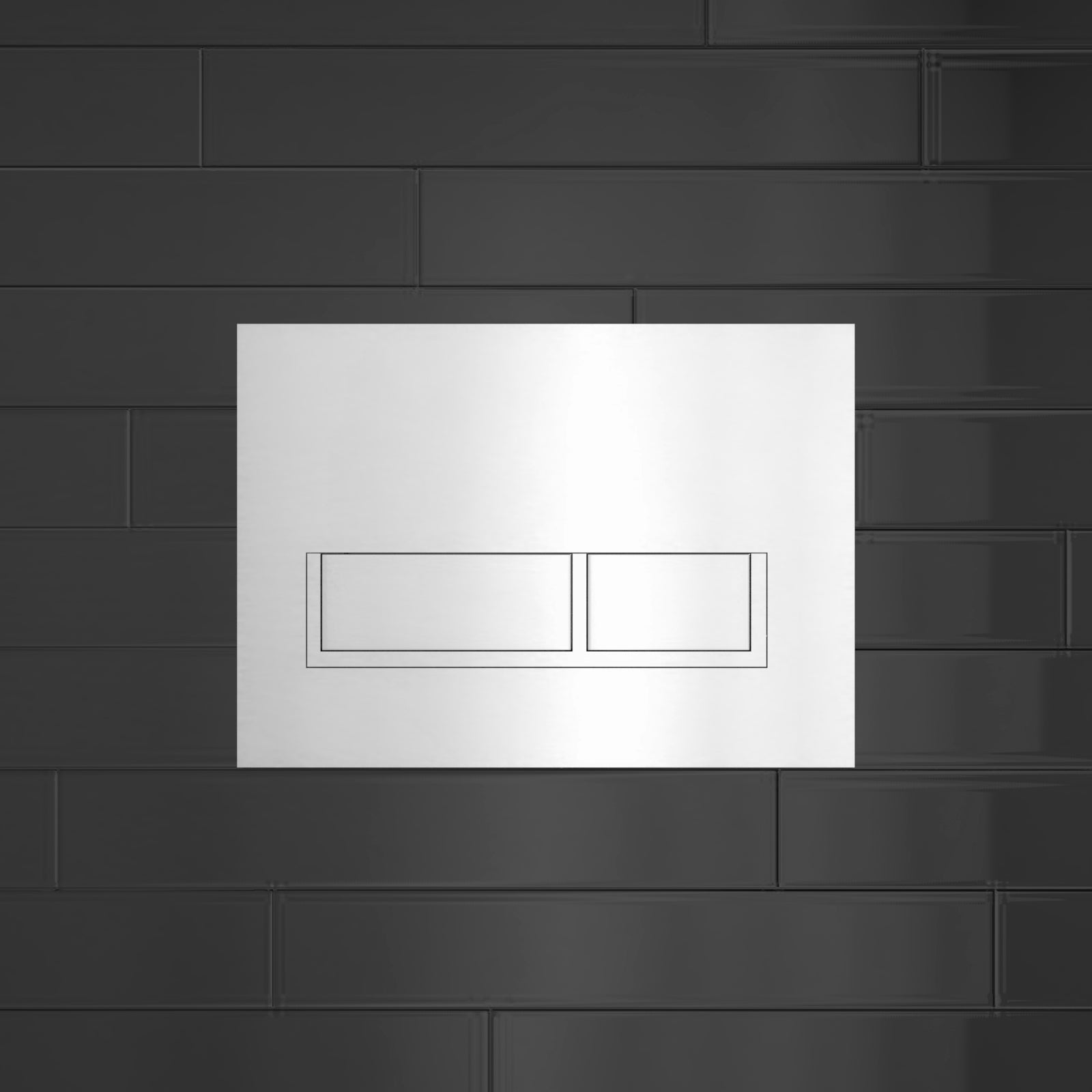 Chrome Square Button Flush Plate