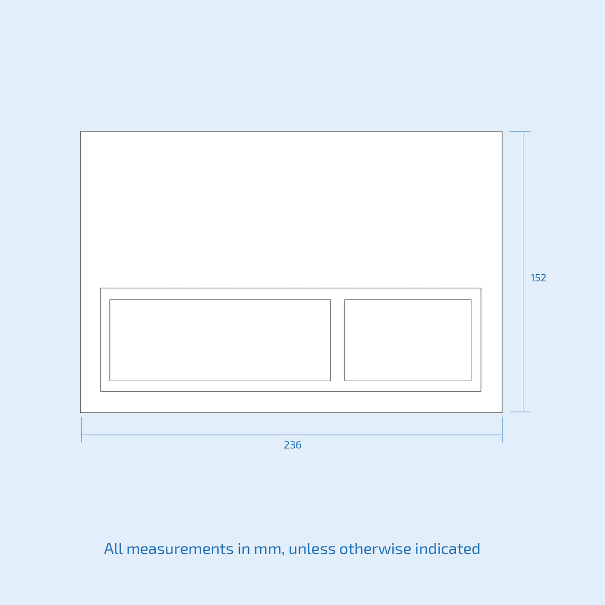 Top or Front Wall Hung 0.82m Toilet Frame and Matte Chrome Rectangle Dual Flush Button