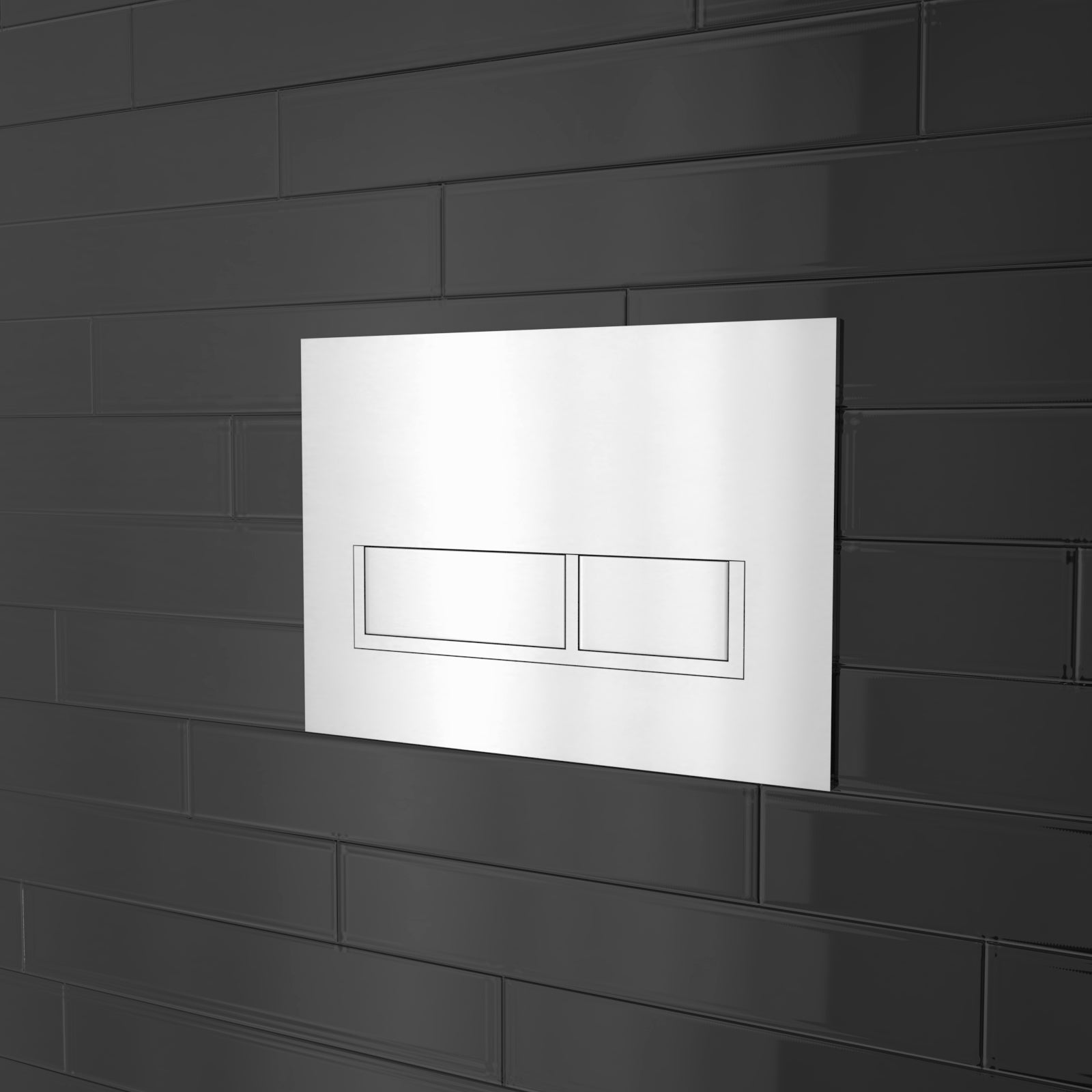 Chrome Square Button Flush Plate