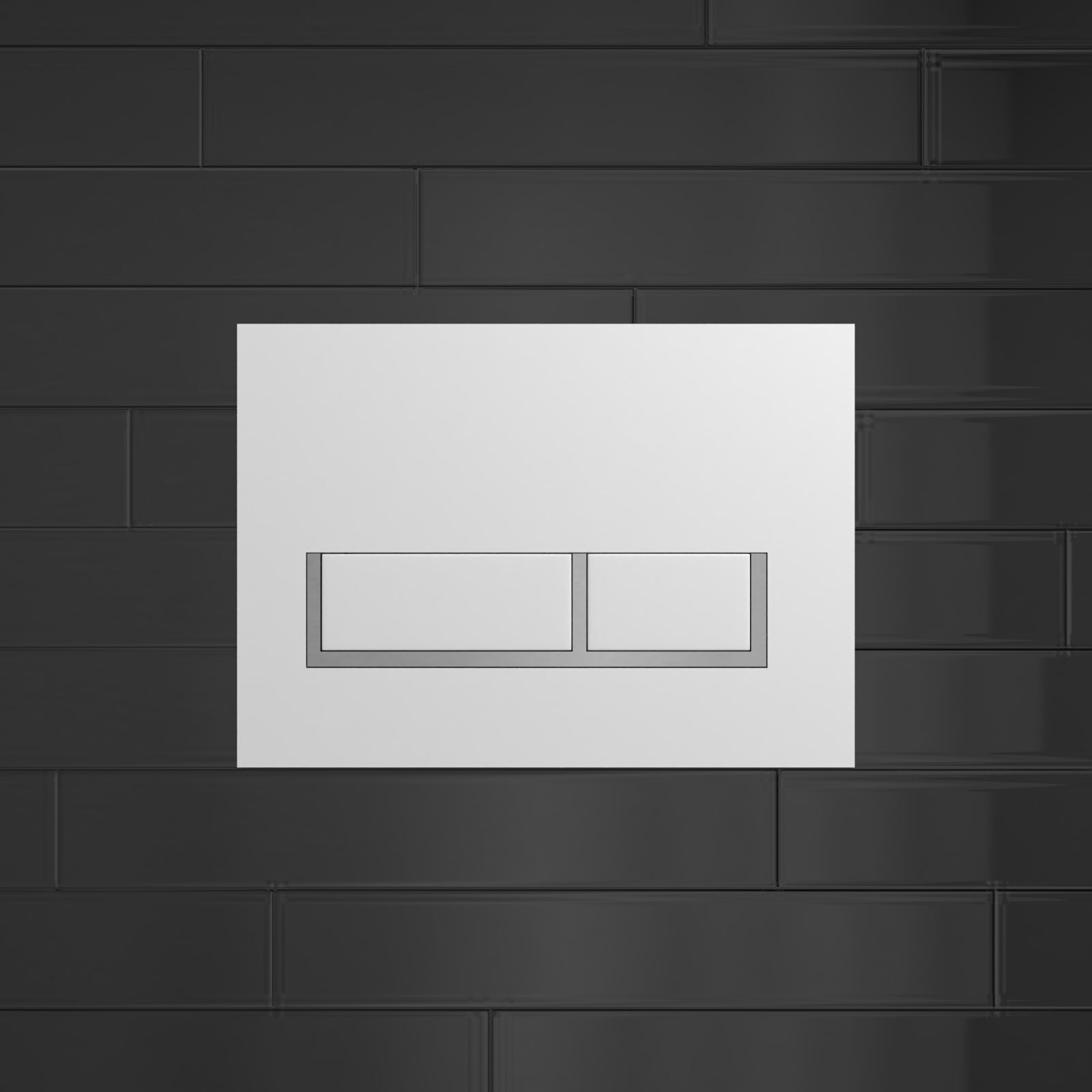 Modern Chrome Square Button Flush Plate