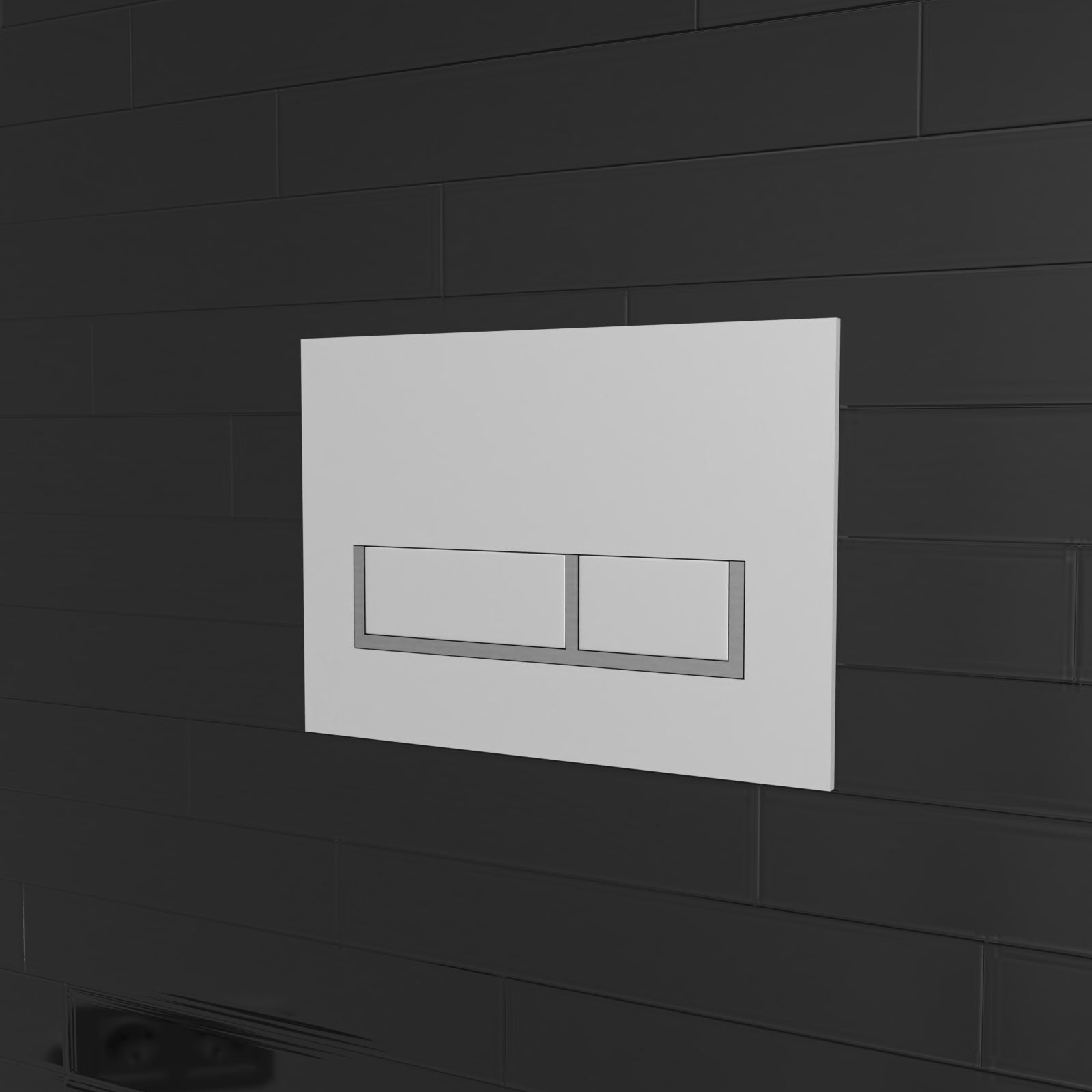 Modern Chrome Square Button Flush Plate