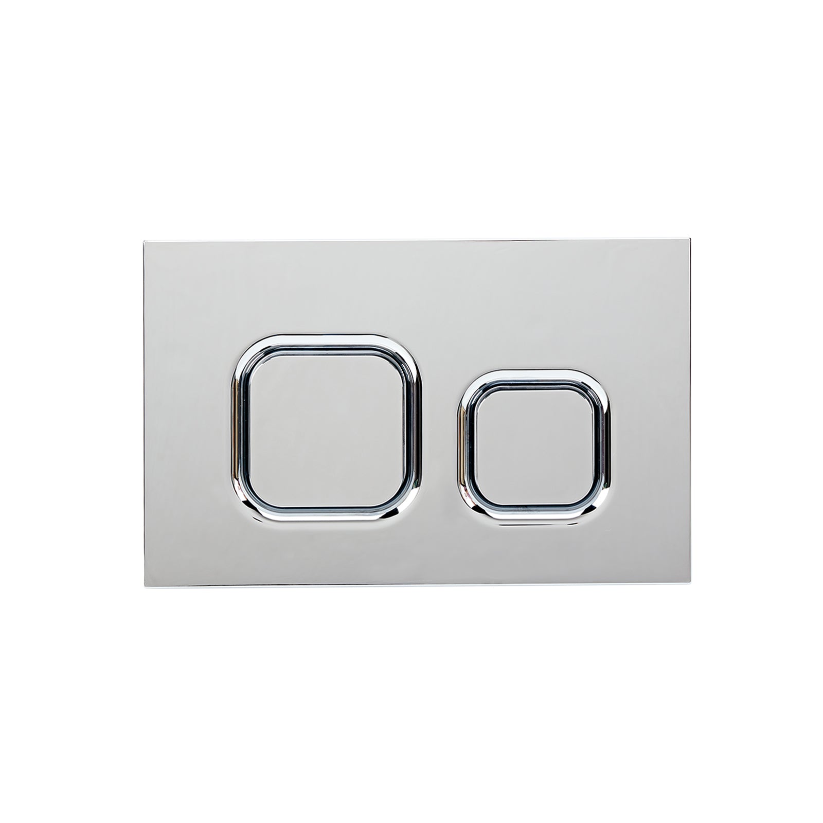 Chrome Square Push Button Dual Flush Plate