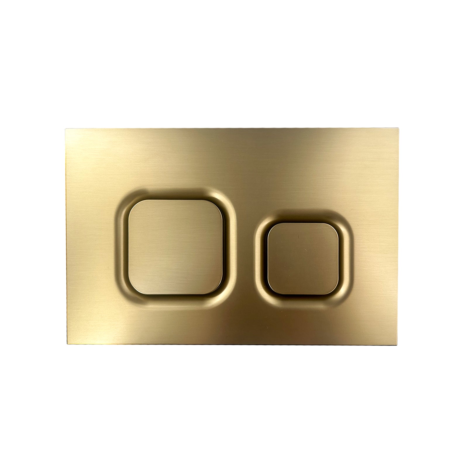 Brushed Brass Square Push Button Dual Flush Plate