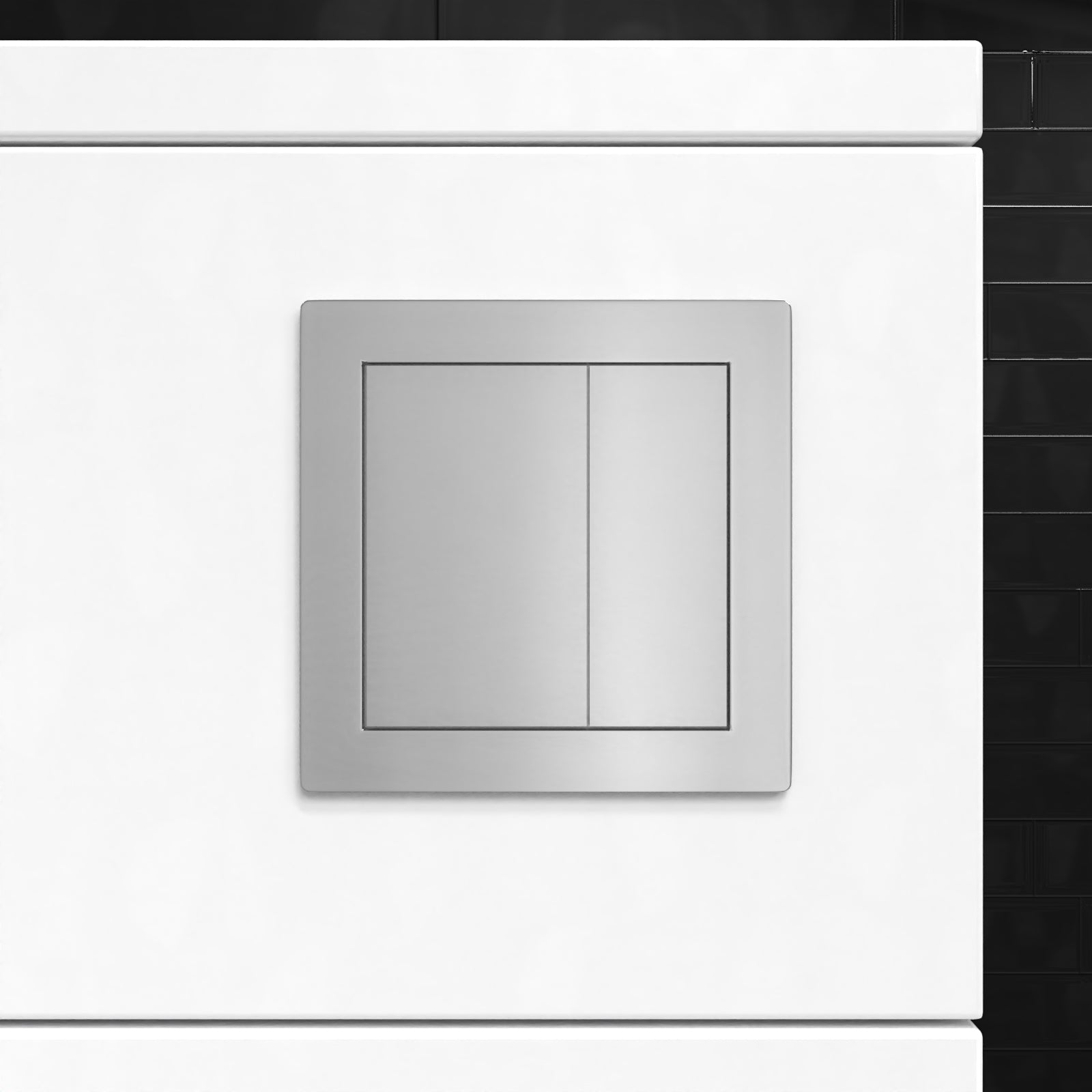 Chrome Square WC Push Button