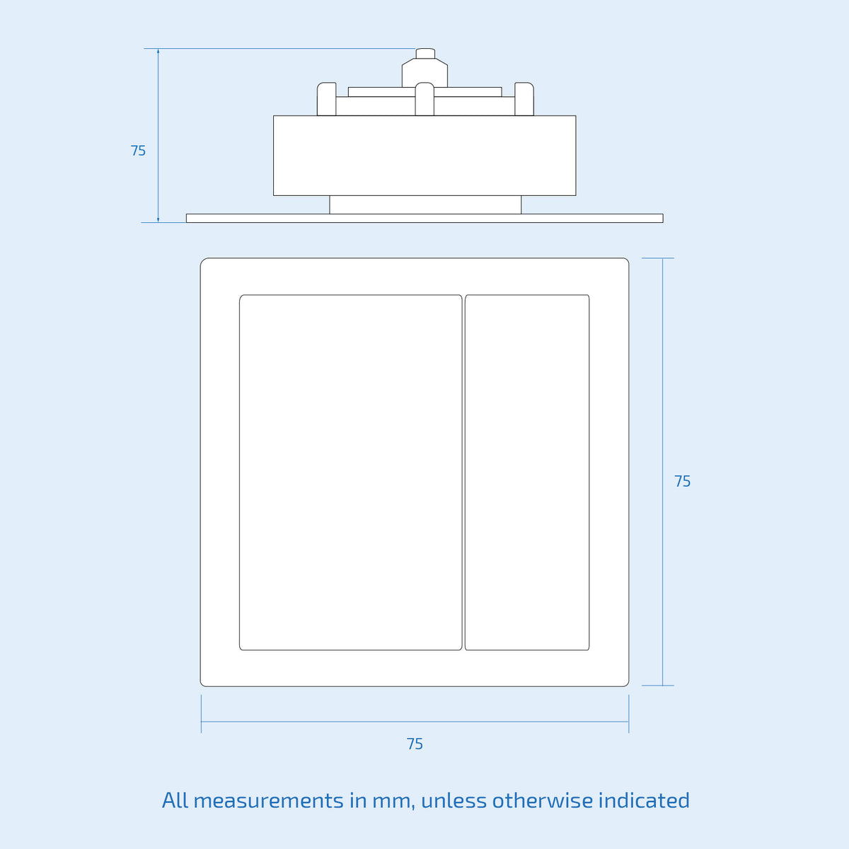 Concealed Cistern Dual Flush Side Inlet Square Button Brushed Brass