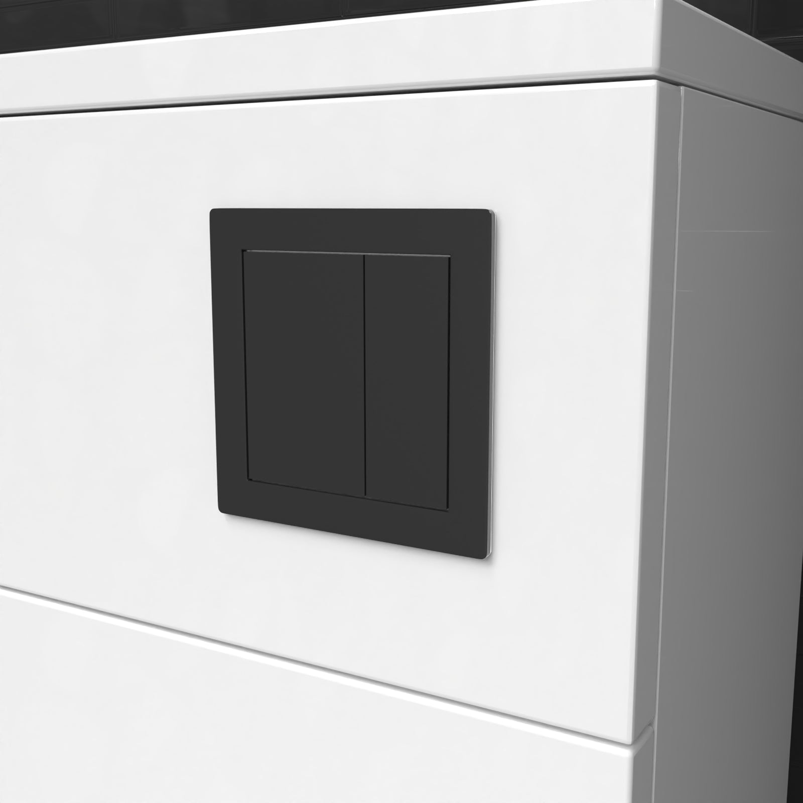 Matt Black Square WC Push Button