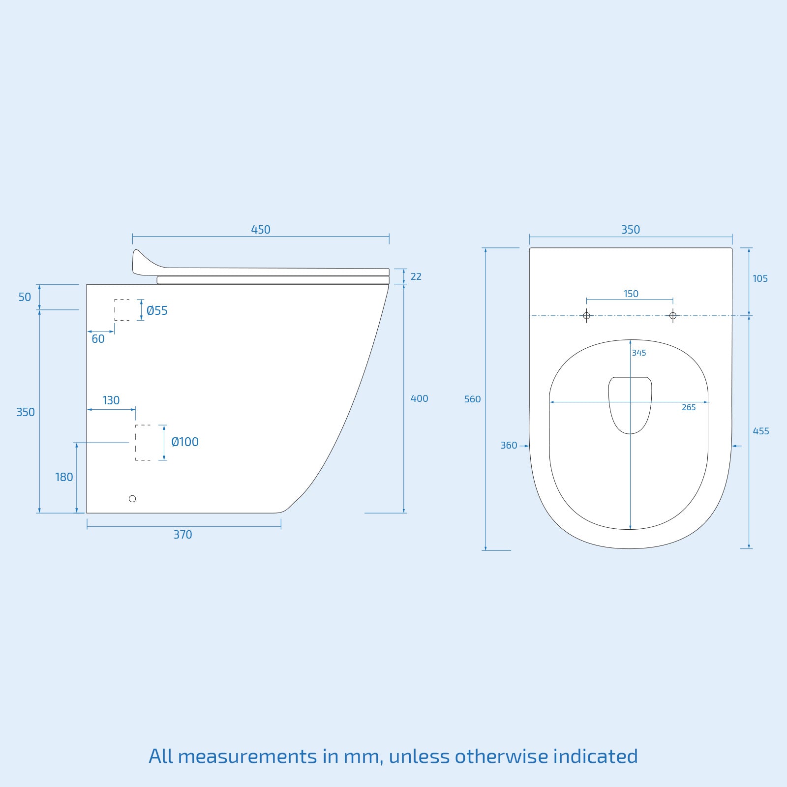 Matte Grey 1100mm RH Basin Vanity Cabinet & BTW Modern Curved Toilet Flat Pack