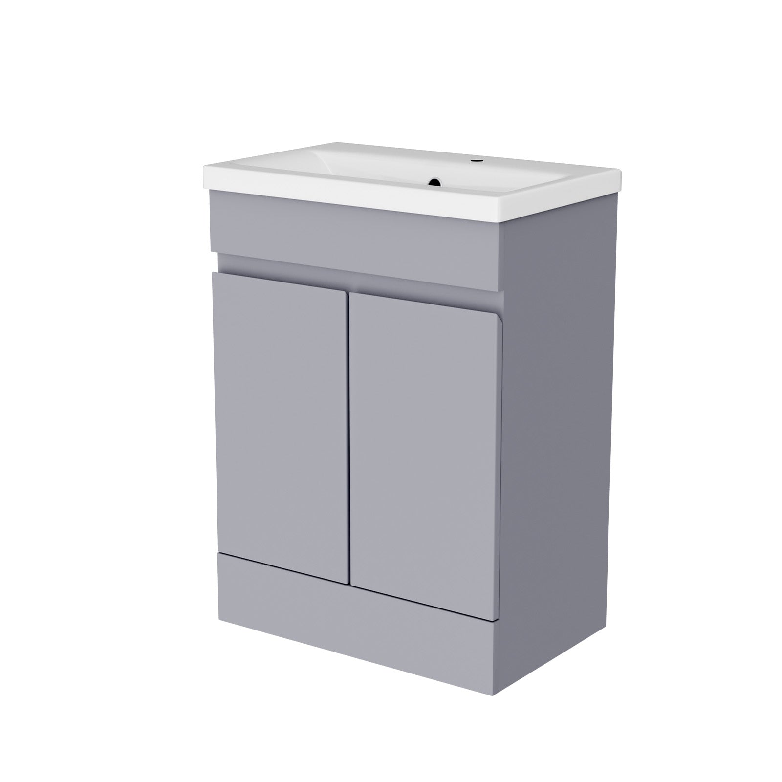 Alaska Flat Pack Matte Grey 600 mm Freestanding Basin Vanity Unit