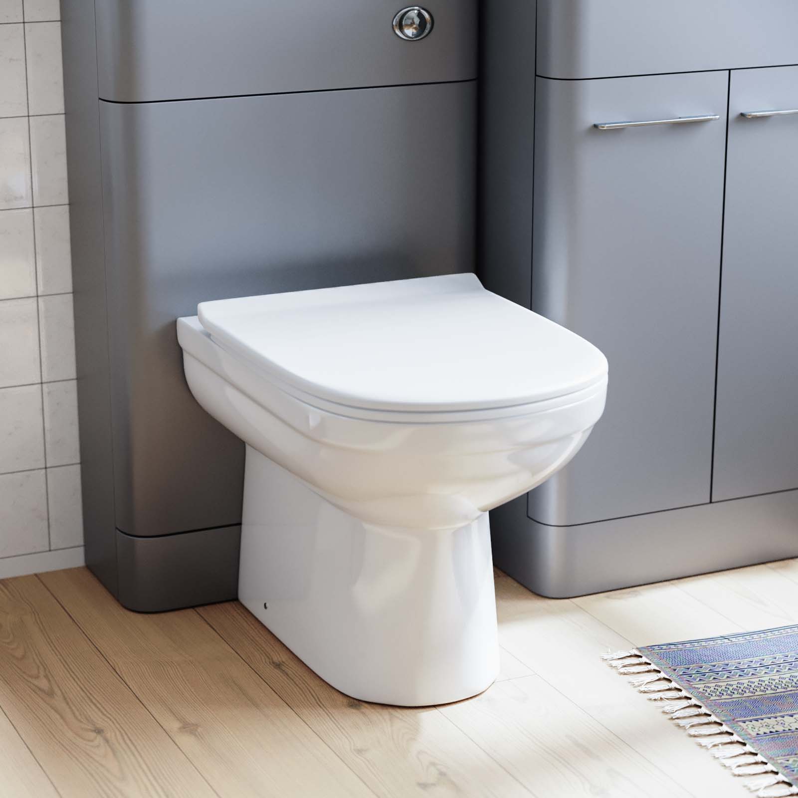 Ellen 550mm Vanity Basin Unit, WC Unit & Elso Back To Wall Toilet White